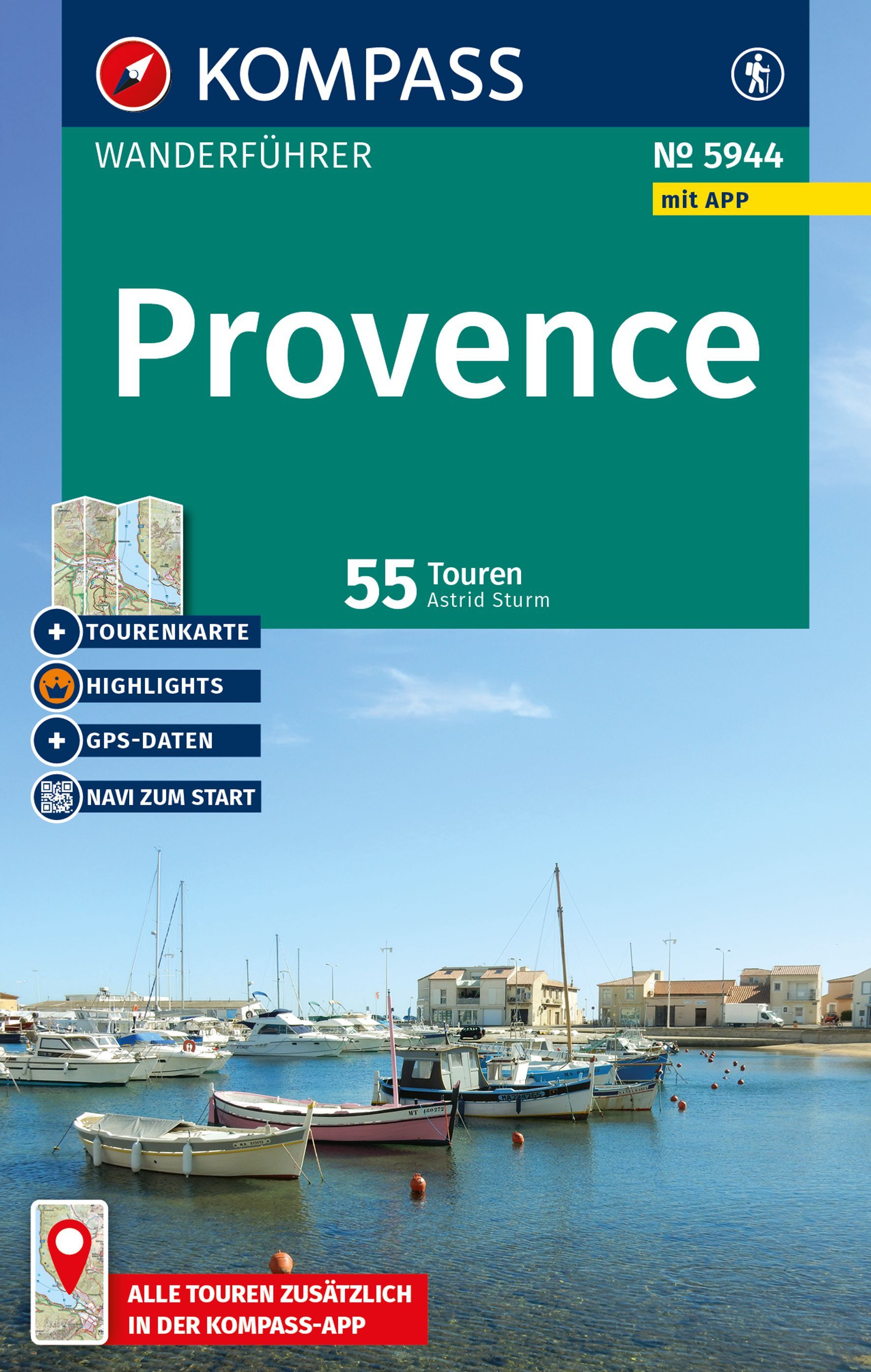 Wanderführer, Provence, 55 Touren, Bootshafen, Tourenkarte