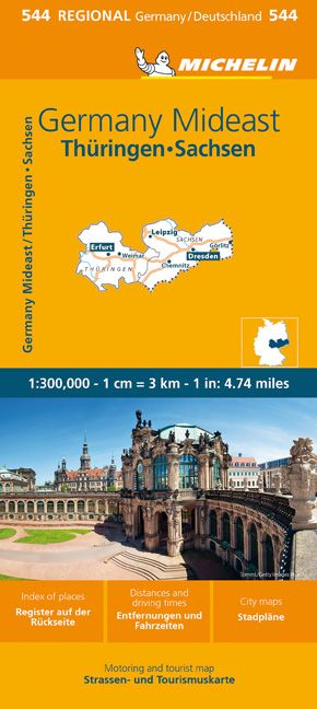 9782067259003 Michelin Regionalkarte Thüringen, Sachsen, Cover orange mittig altes Schloss