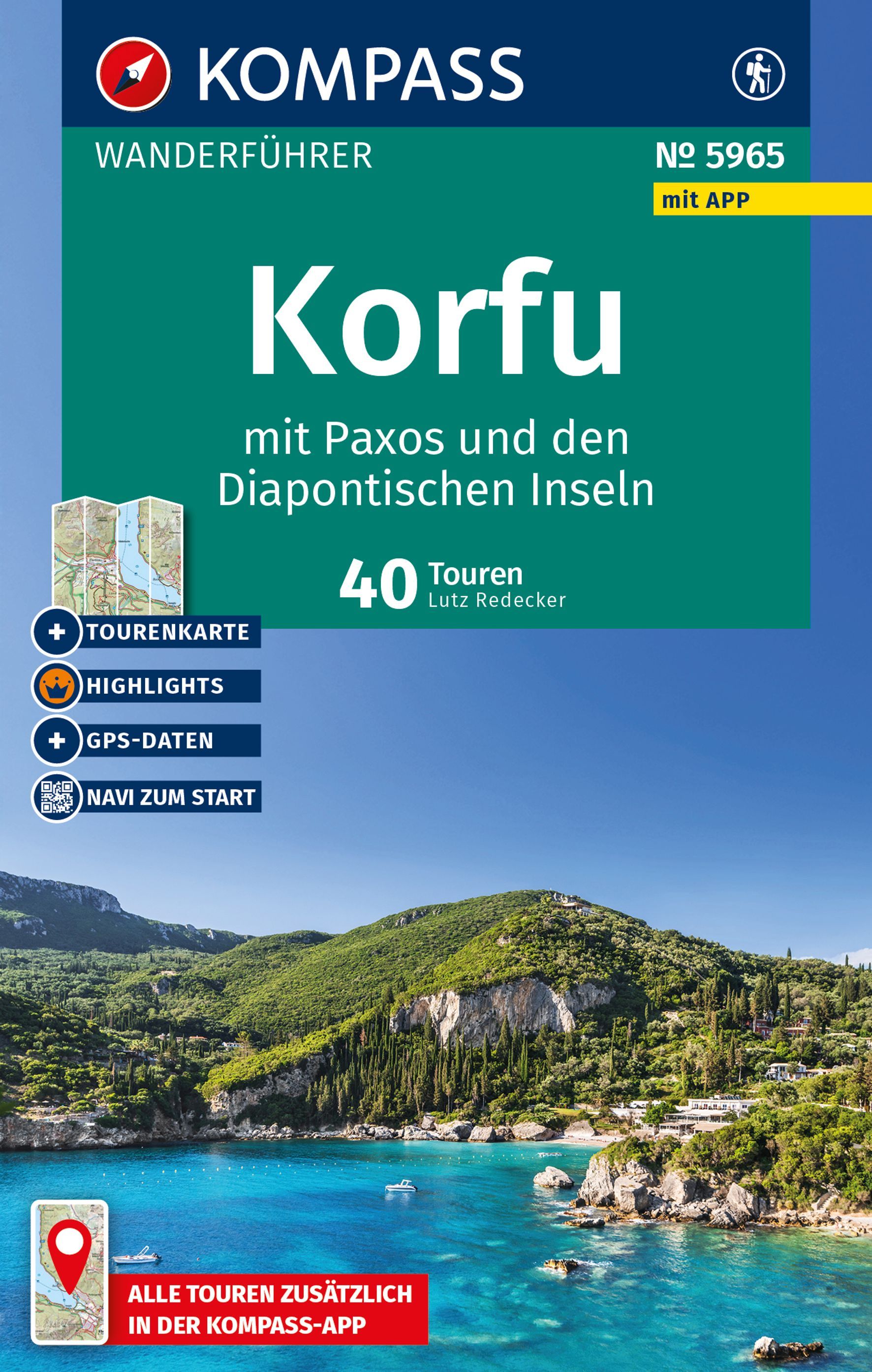 Wanderführer, Korfù, Insel, Bucht, Küste, Tourenkarte, GPS-Daten, Navi, App, 320x520