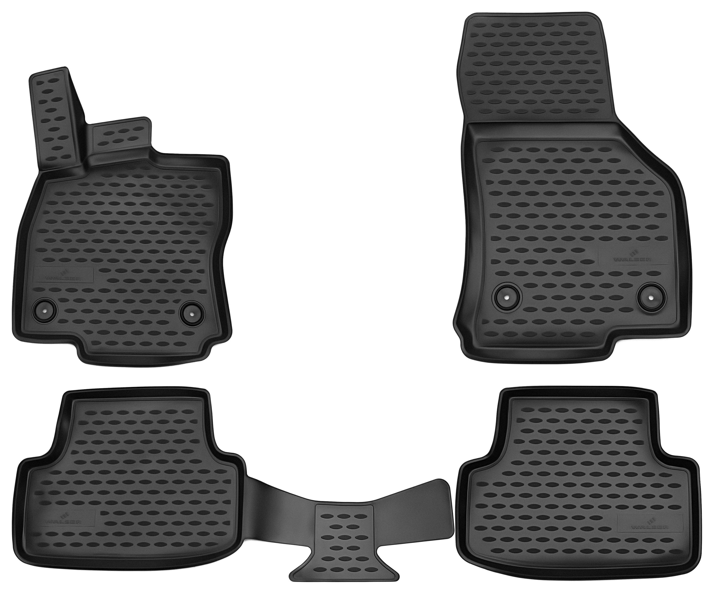 Gummimatte, Fußmatte, Auto A3, schwarz, 5 Stück