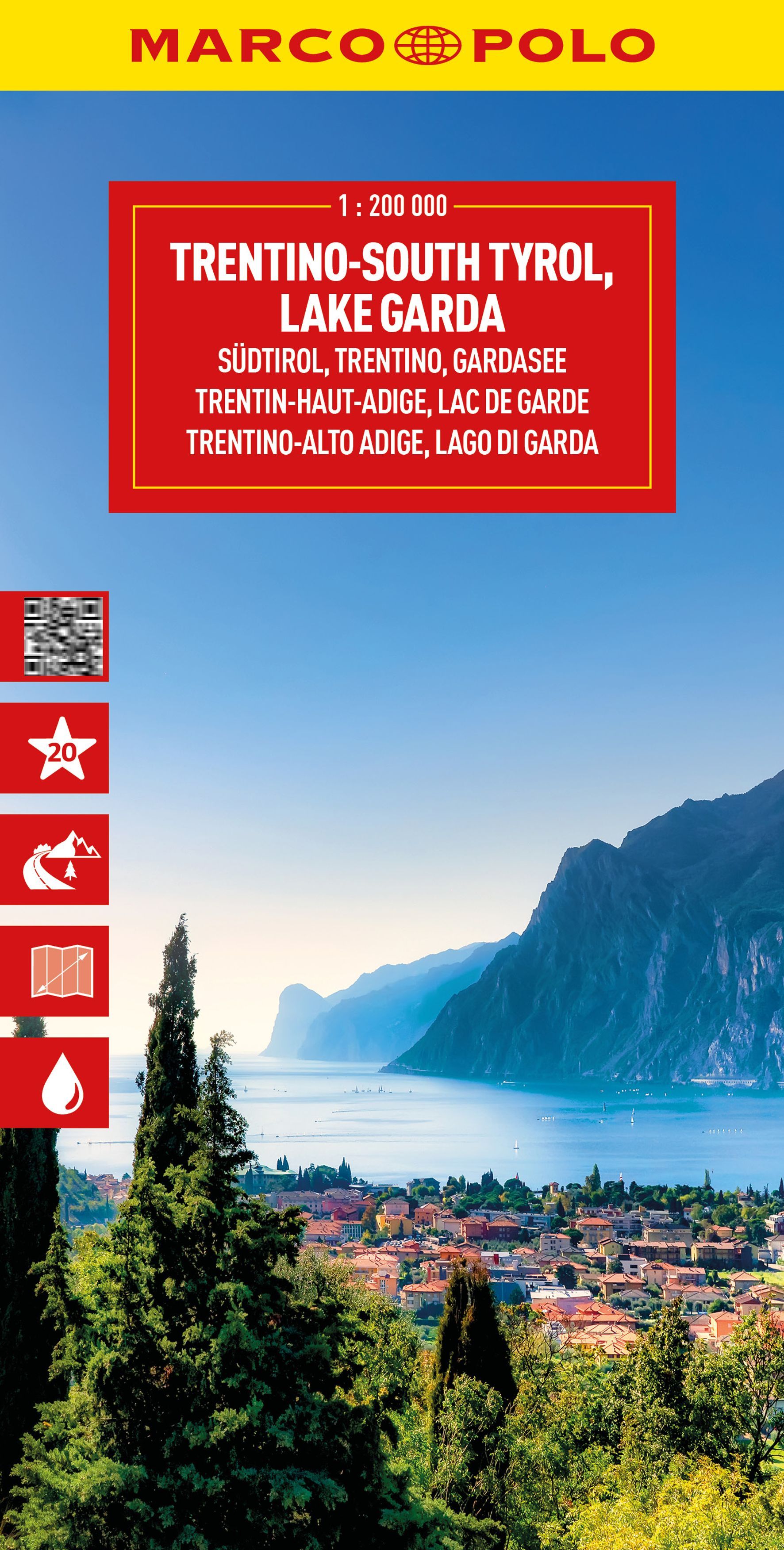MARCO POLO Reisekarte Italien Südtirol, Trentino Baum, Werbung, Szenerie, Tanne, Plakat