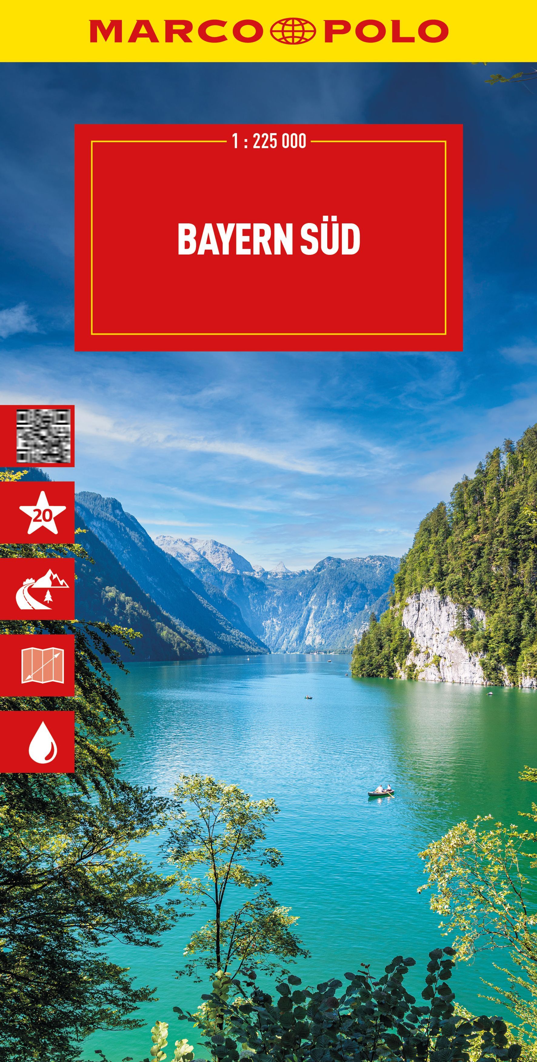 MARCO POLO Reisekarte Deutschland 13 Bayern Süd Cover Marco Polo Reisekarte Bayern Süd Blauer See und Bergpanorama