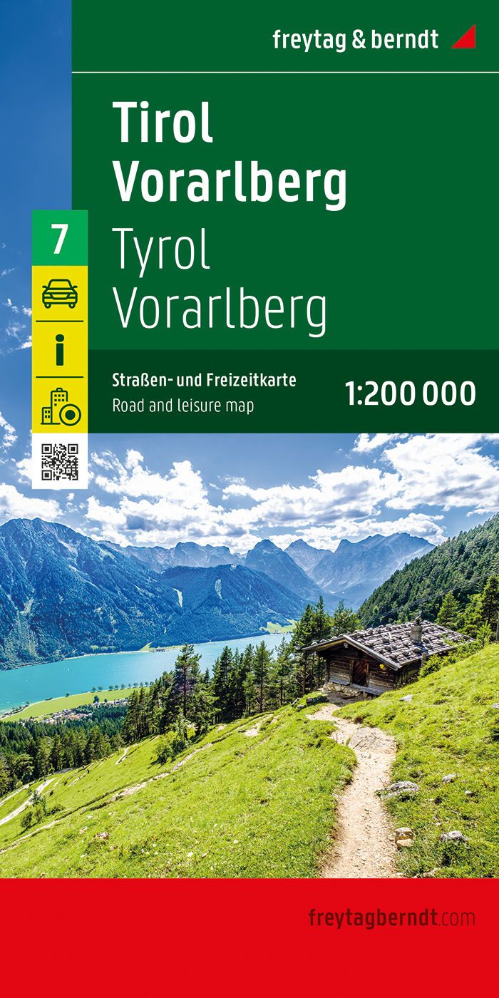 Tirol - Vorarlberg, Straßen-und Freizeitkarte, f&b Natur, Draußen, Pfad, Wanderweg, Landschaft