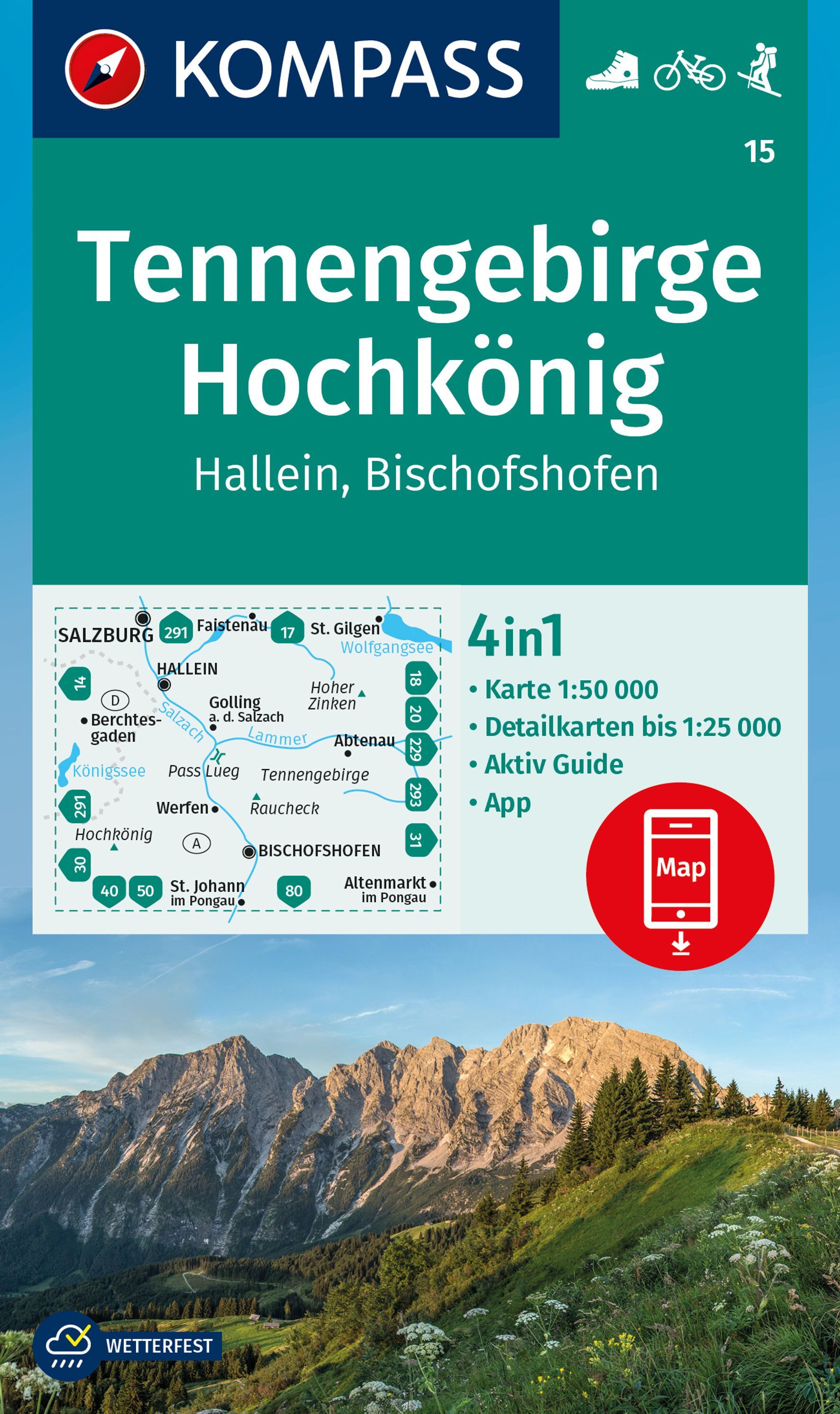 9783991540649 Cover, Karte Tennengebirge Hochkönig