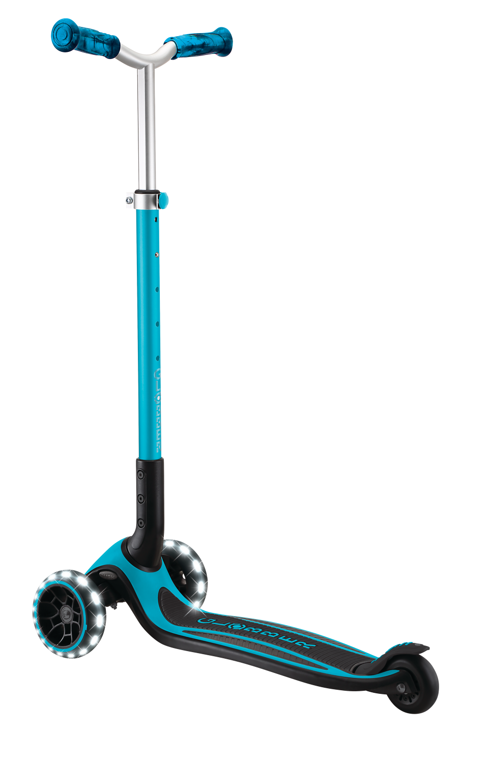 Roller, Scooter, Dreirad, Beleuchtung, Grau/blau