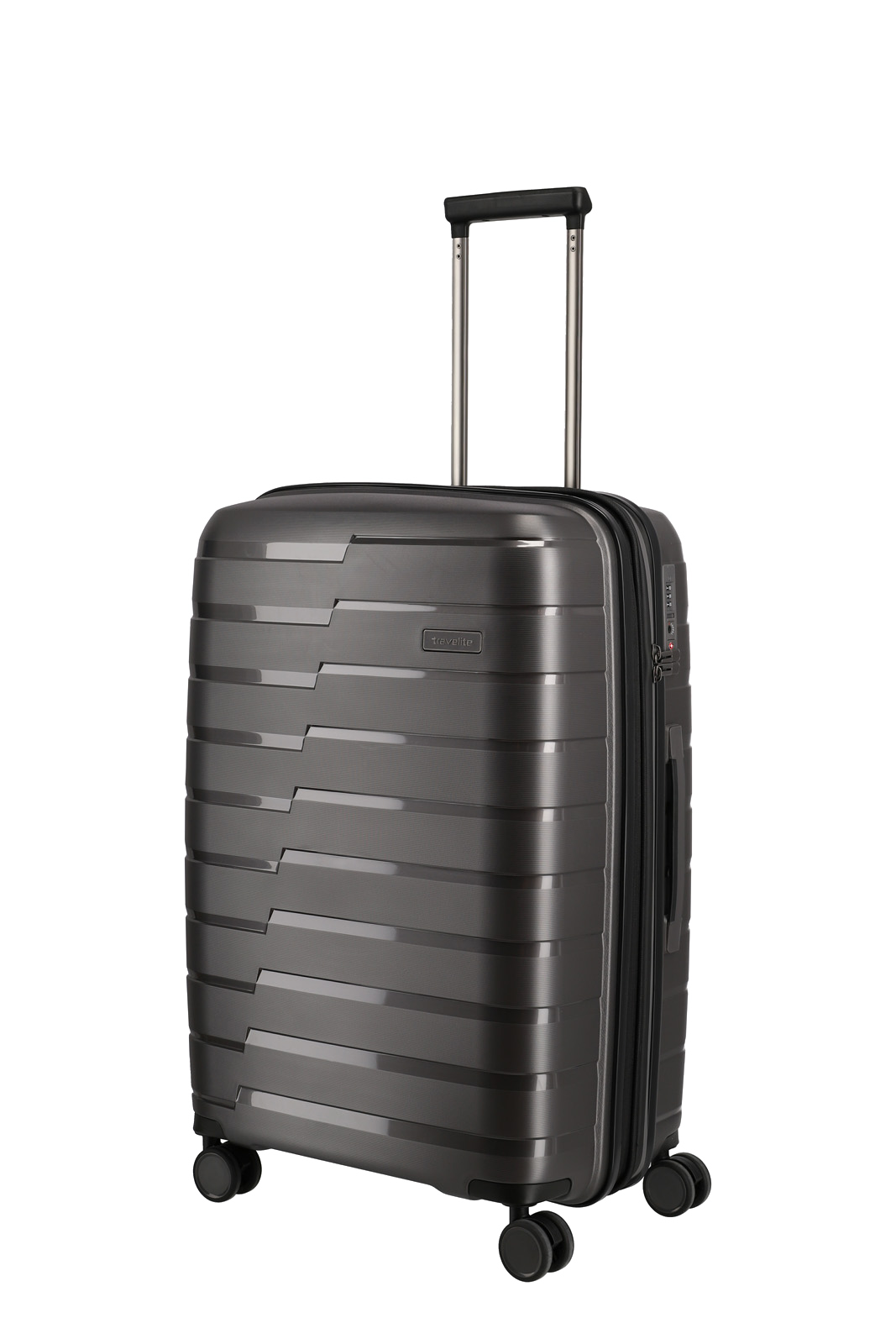 Travelite 4-Rad Suitcase Set 3 pieces Black L/M/S, Gepäck Series Bali: ABS Heart Scales Trolleys, Green, standard size, Hard shell trolley with 4 wheels