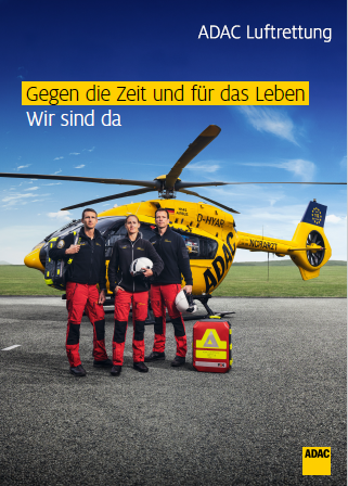 Poster Poster der ADAC Luftrettung Piloten mit Hubschrauber