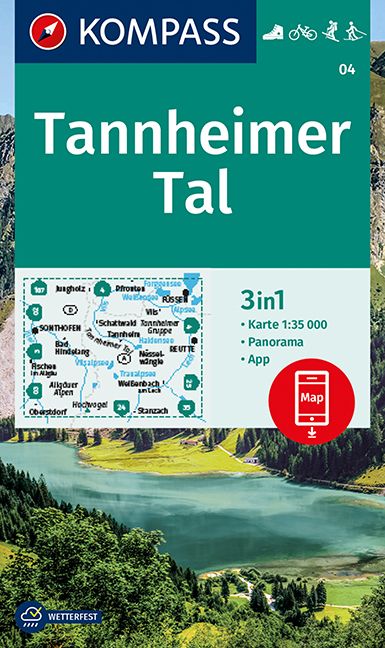 9783991212539 Cover Kompass Wanderkarte Tannheimer Tal