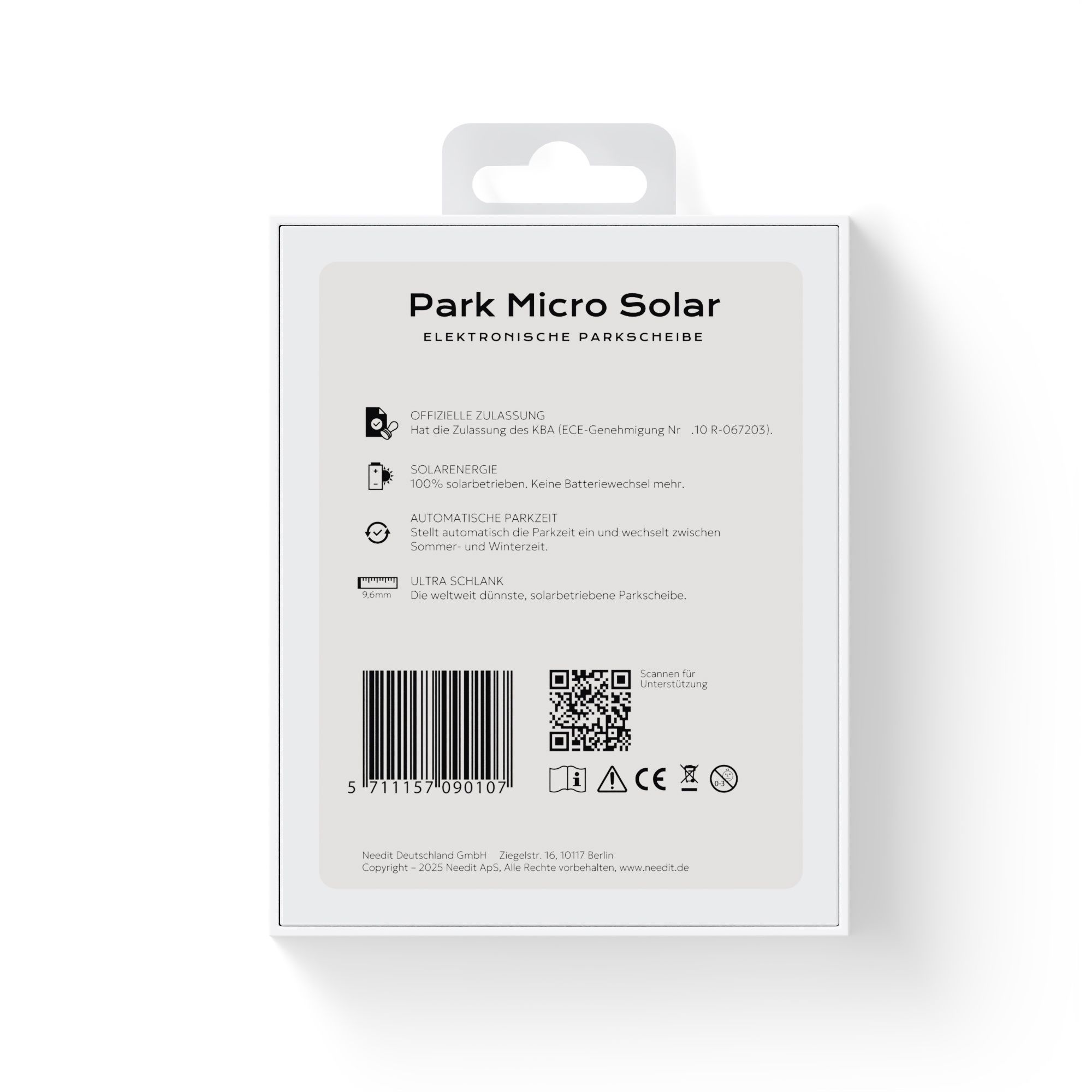 Kartonrückseite mit Text