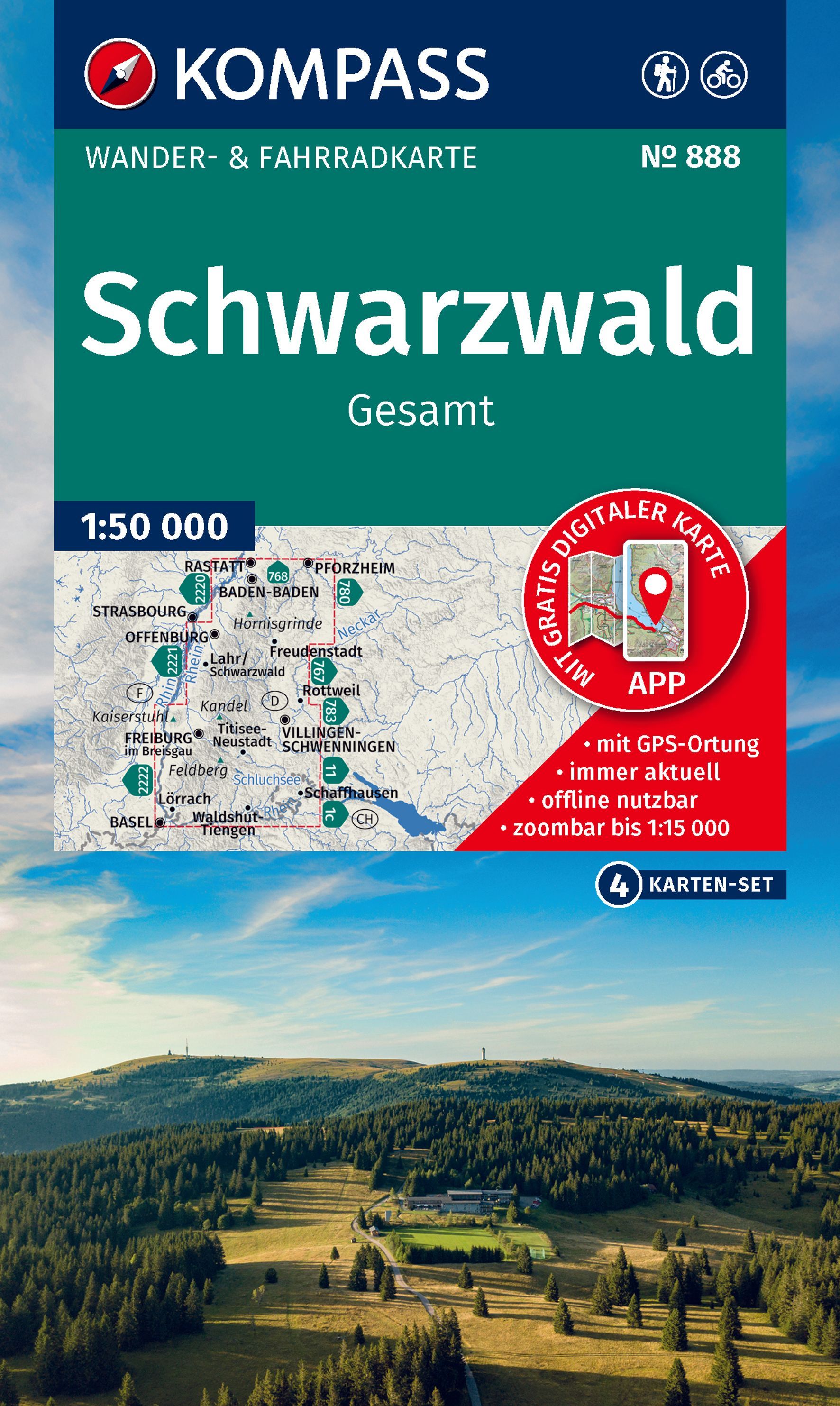 Wanderkarte, Schwarzwald, Karten-Set, GPS, App-Map