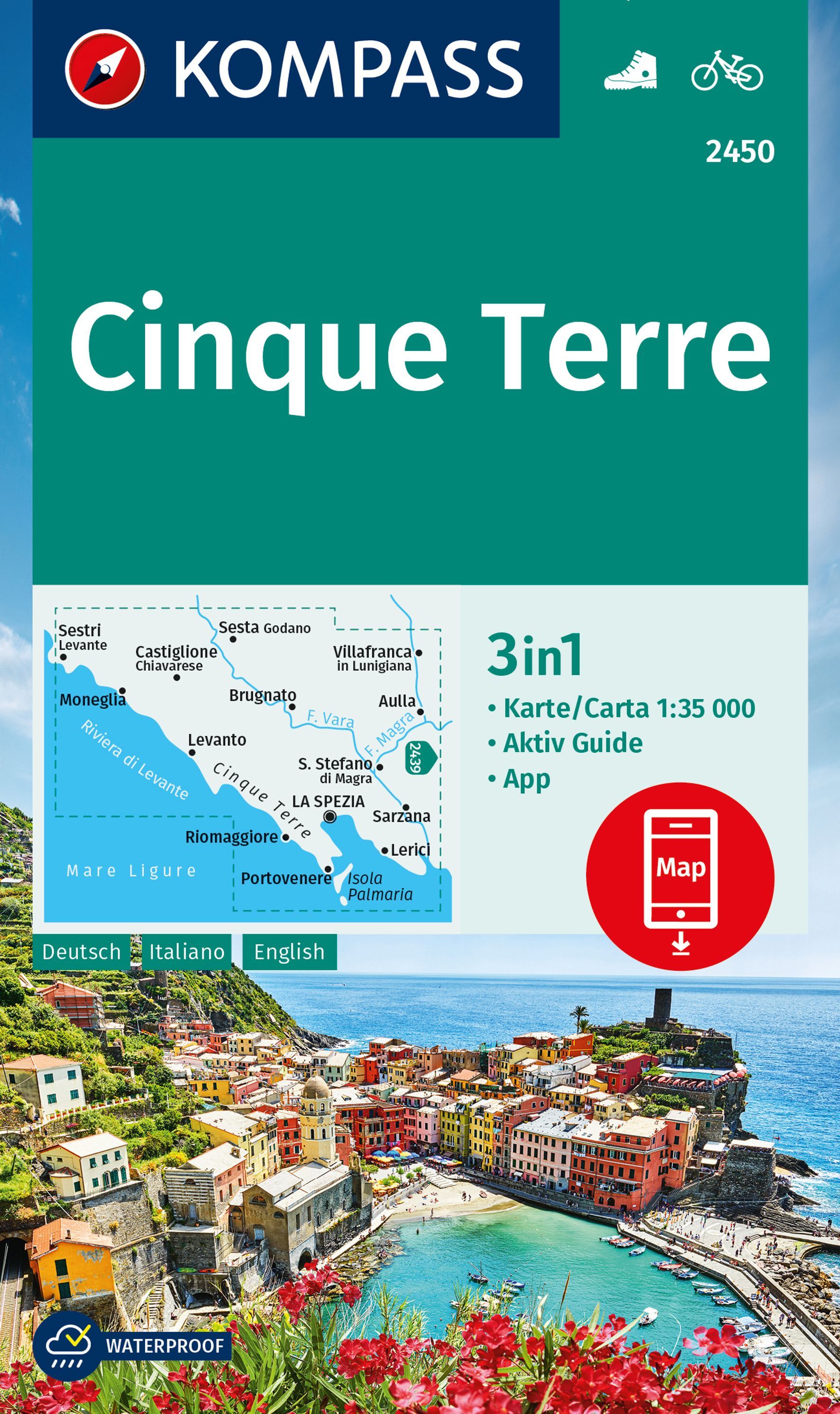 9783991217459 Cover Kompass Wanderkarte Cinque Terre