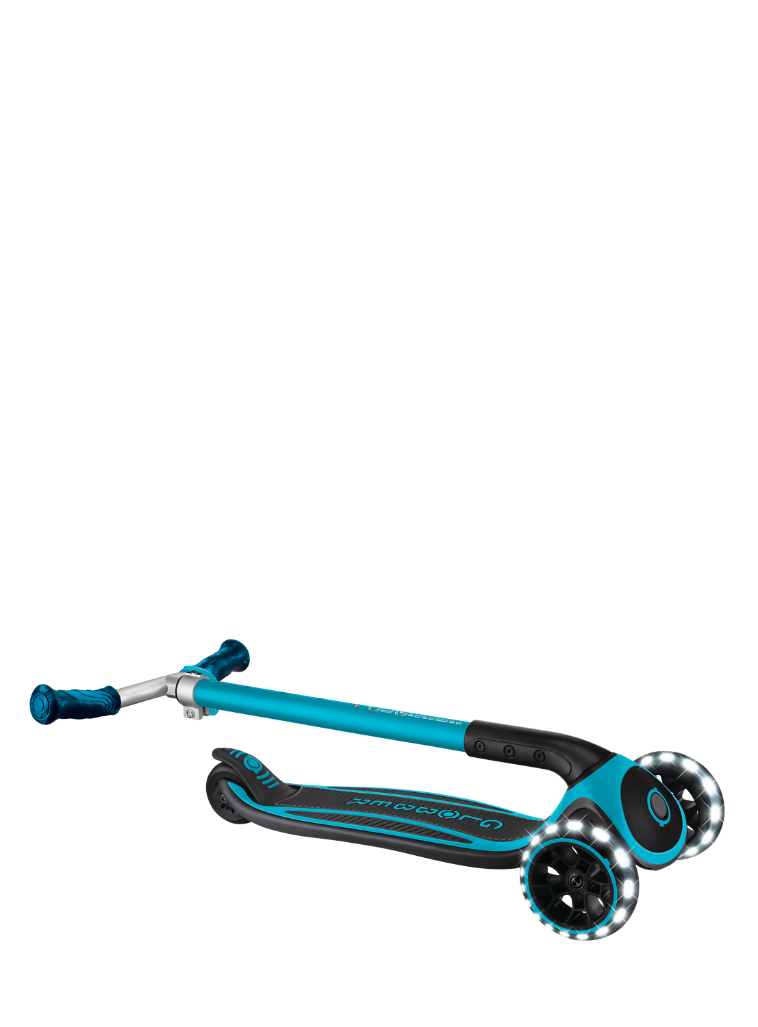 Scooter, Kick scooter, Blau, LED-Räder, Foldable
