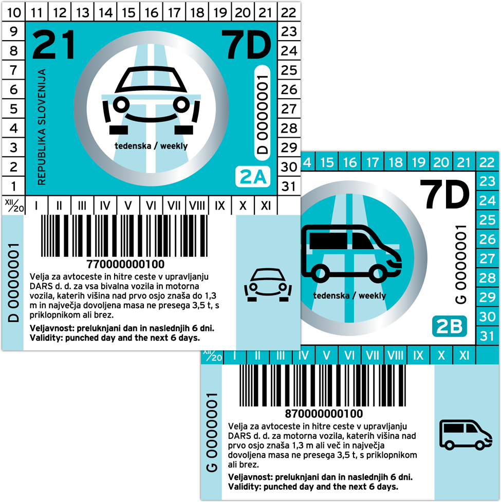 Slowenien Vignette PKW - 7 Tage