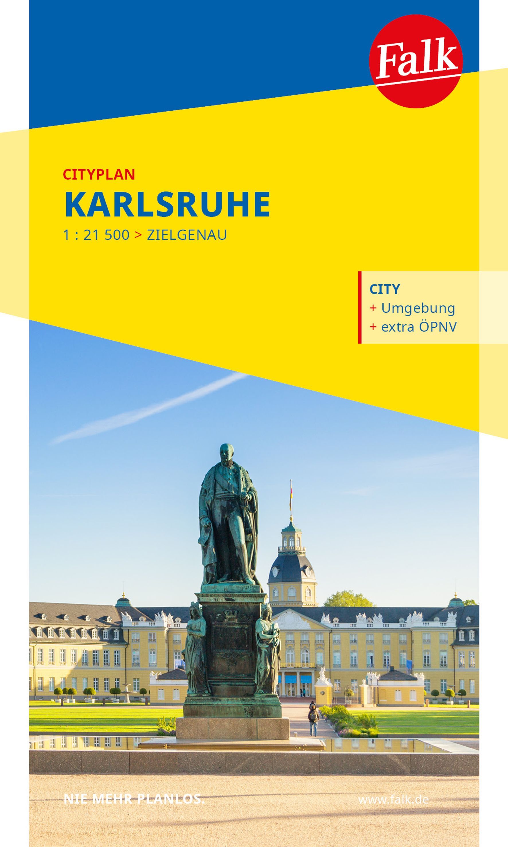 Falk Cityplan Karlsruhe 1:21.500 Cover FAlk Cityplan Karlsruhe. Schloss