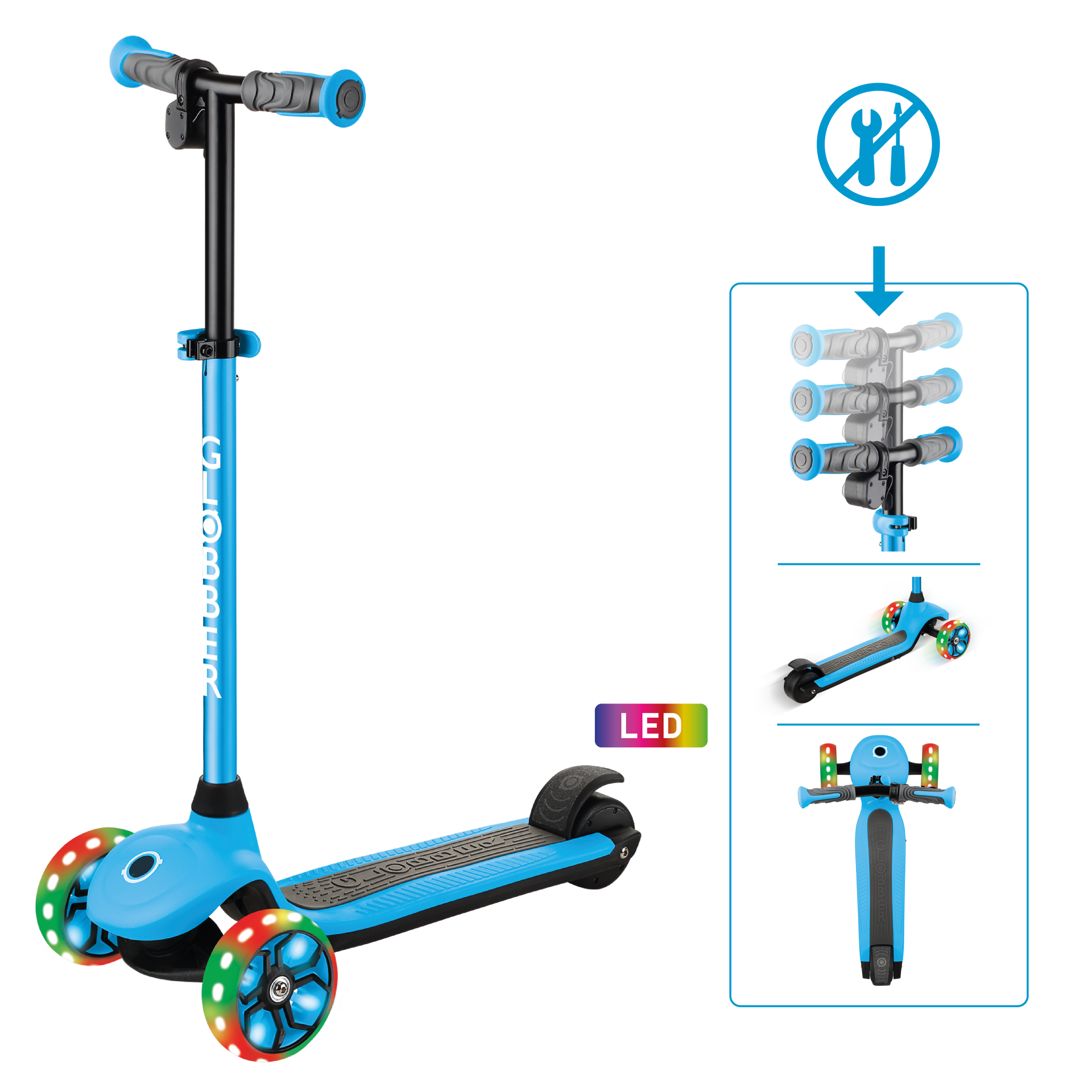 Transport, Fahrzeug, Kinderroller, Tretroller, Blau, Rad