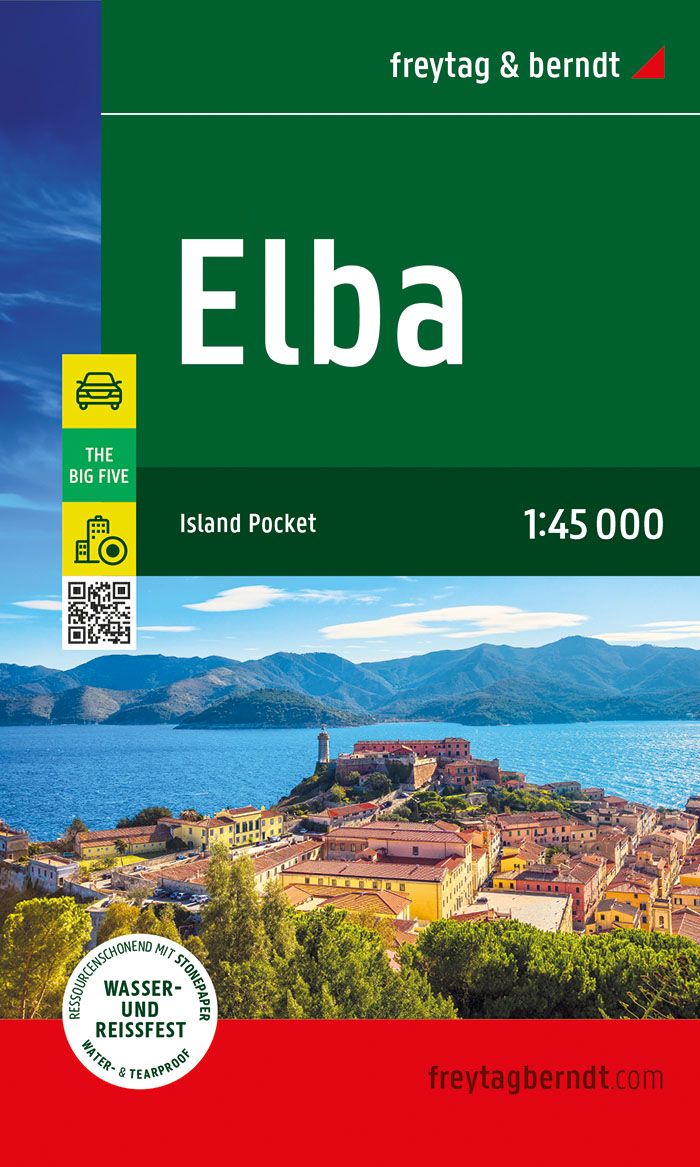 Elba, Straßen- und Freizeitkarte 1:45.000, f&b Werbung, Plakat, Land, Uferpromenade, Meer,