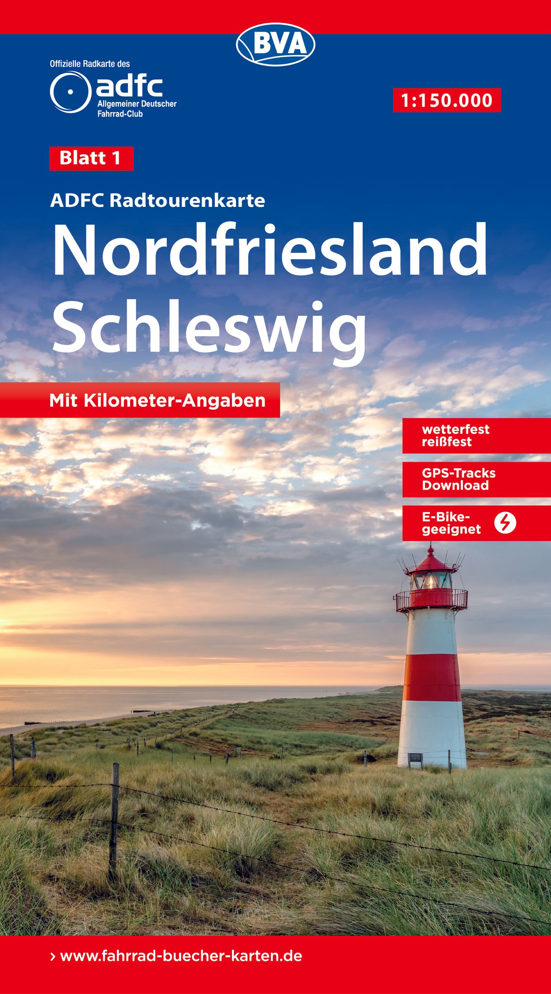 Radtourkarte, Nordfriesland, Schleswig, Leuchtturm, Küstenlandschaft