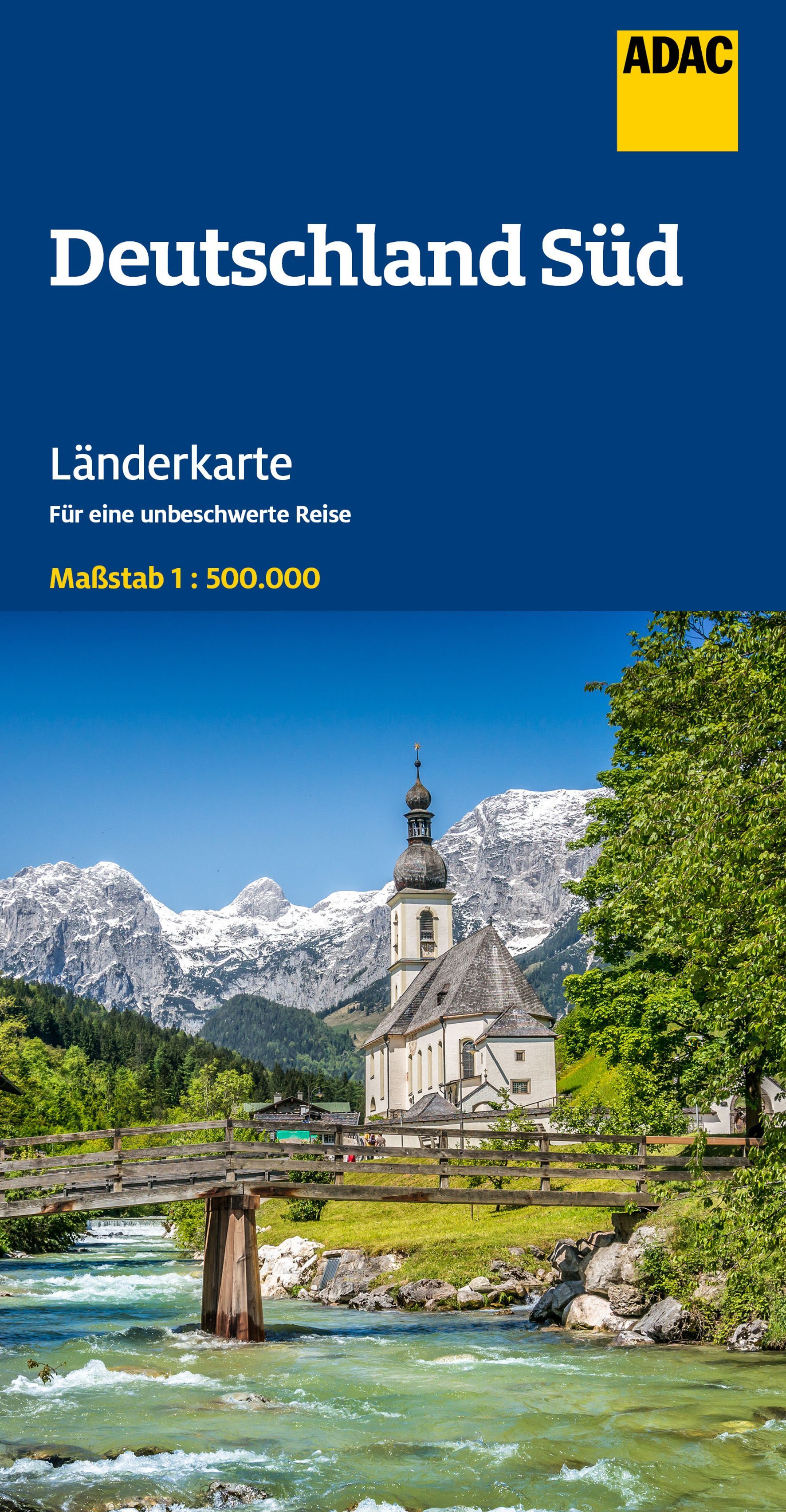 ADAC Länderkarte Deutschland Süd 1:500.000 Cover ADAC Länderkarte Deutschland Süd. Natur, Draußen, Szenerie, Werbung, Gipfel