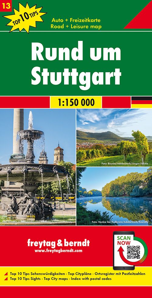 F&B AK Rund um Stuttgart Top 10 Tips Werbung, Plakat, Wasser, Springbrunnen, QR Code