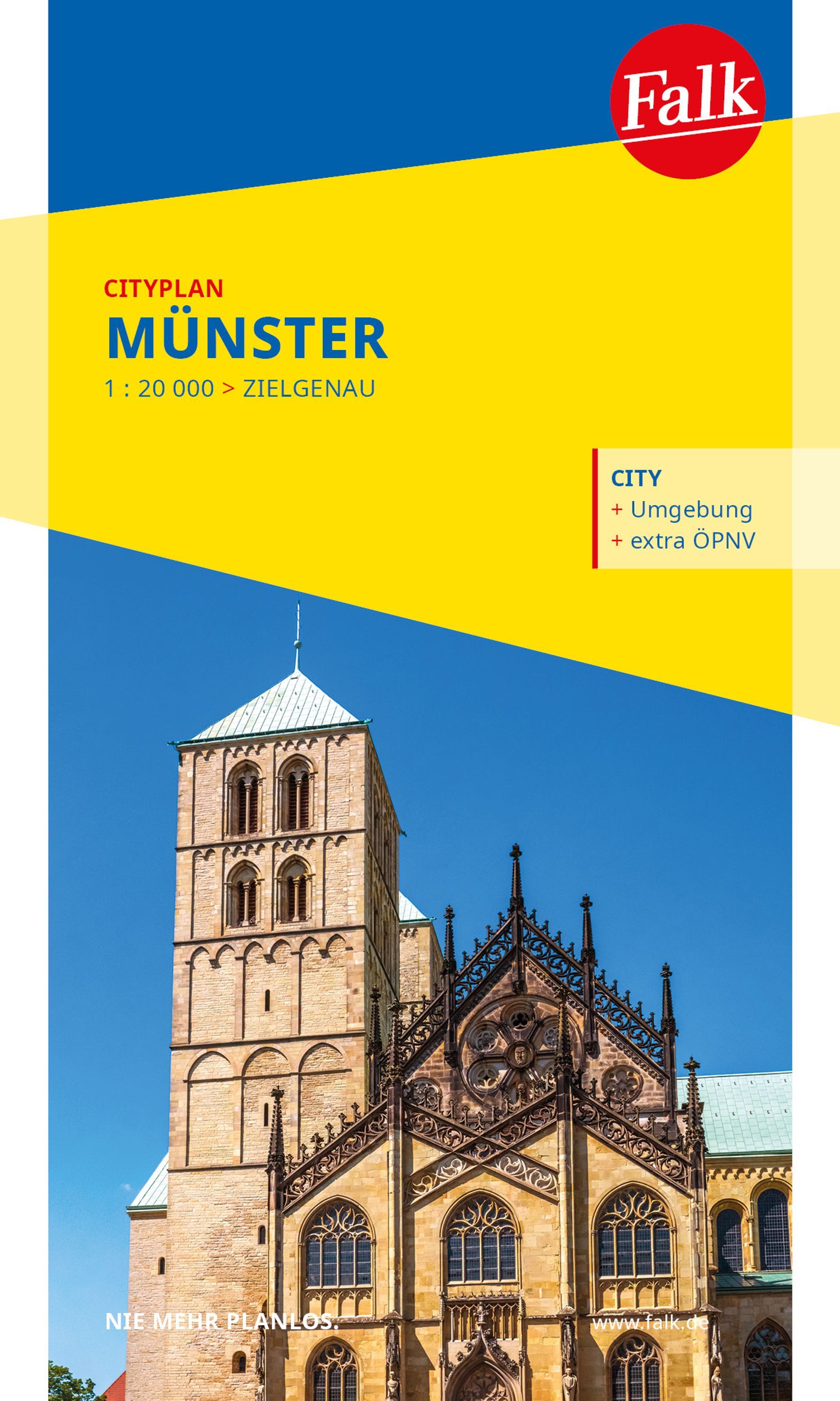 Falk Cityplan Münster 1:20.000 Cover Falk Cityplan Münster. Kathedrale, Gotischer Bogen