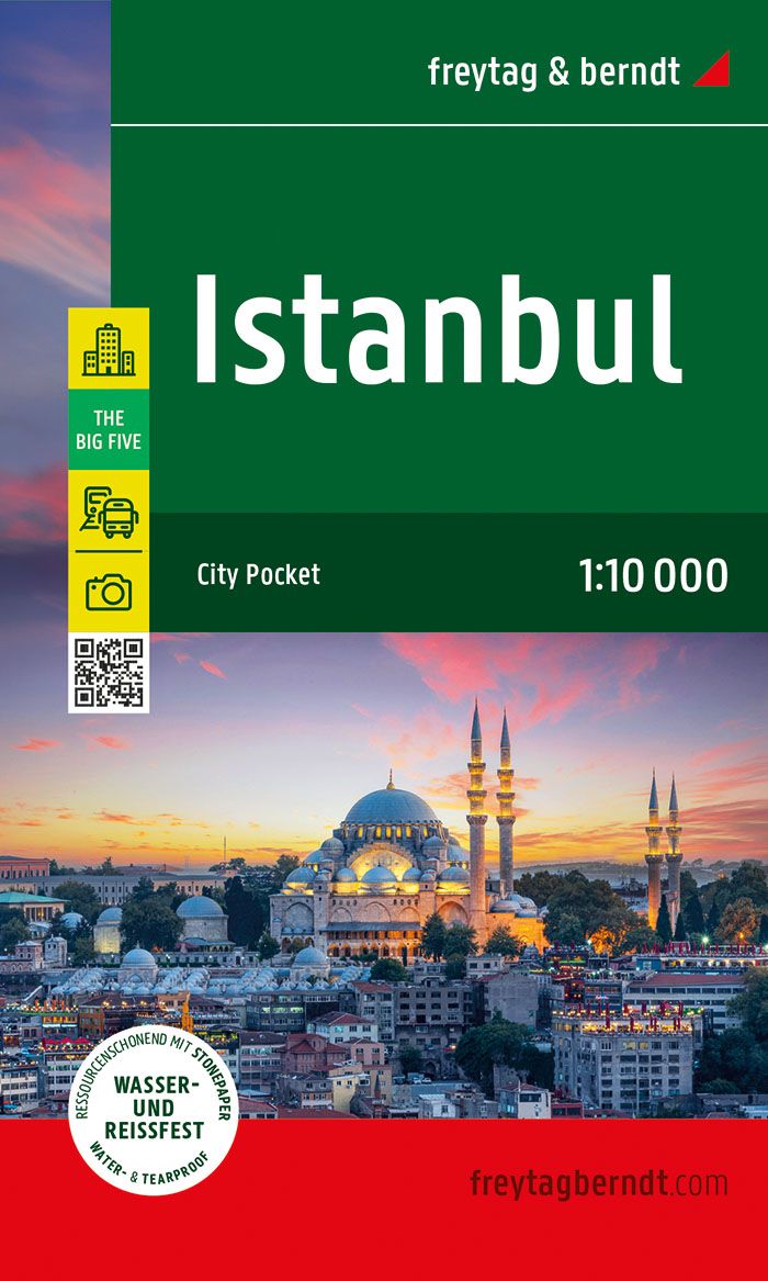 Istanbul, Stadtplan 1:10.000, freytag & berndt Gebäude, Kuppel, Werbung, Plakat, QR-Code,