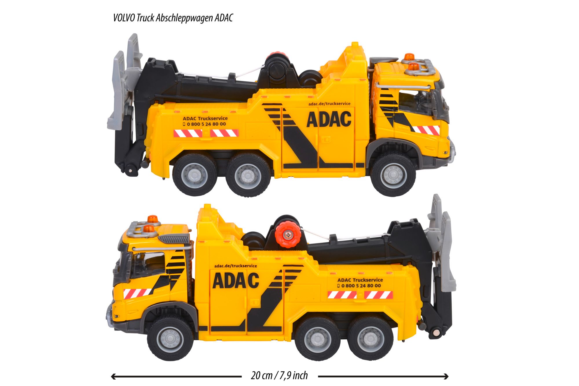 213743002_03_ig_majorette_volvotruckabschleppwagenadac_004 ADAC Volvo Abschleppwagen, Gelb, von beiden Seiten