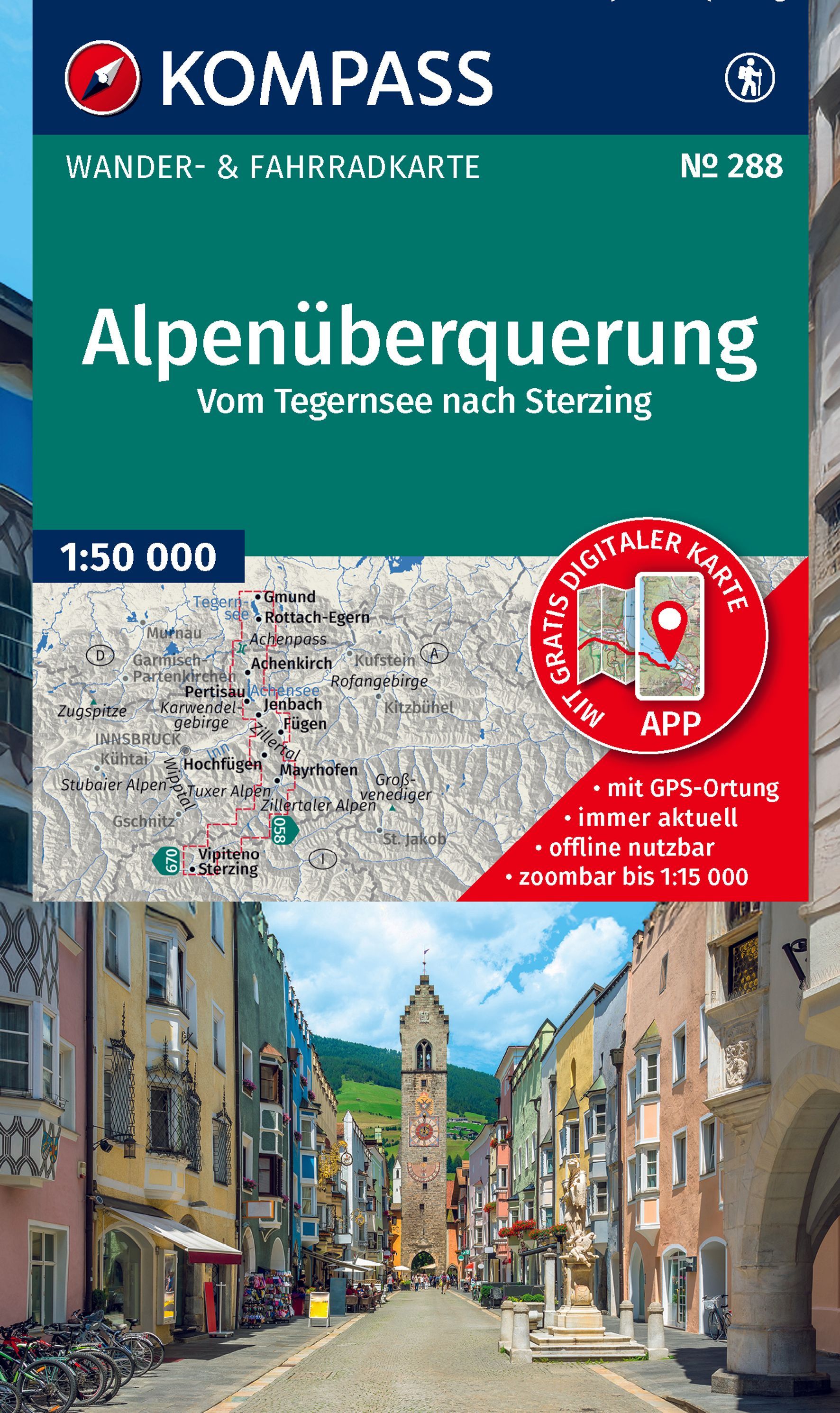 Wanderkarte, Alpenüberquerung, Karte, Straßenansicht, Marktplatz-Architektur