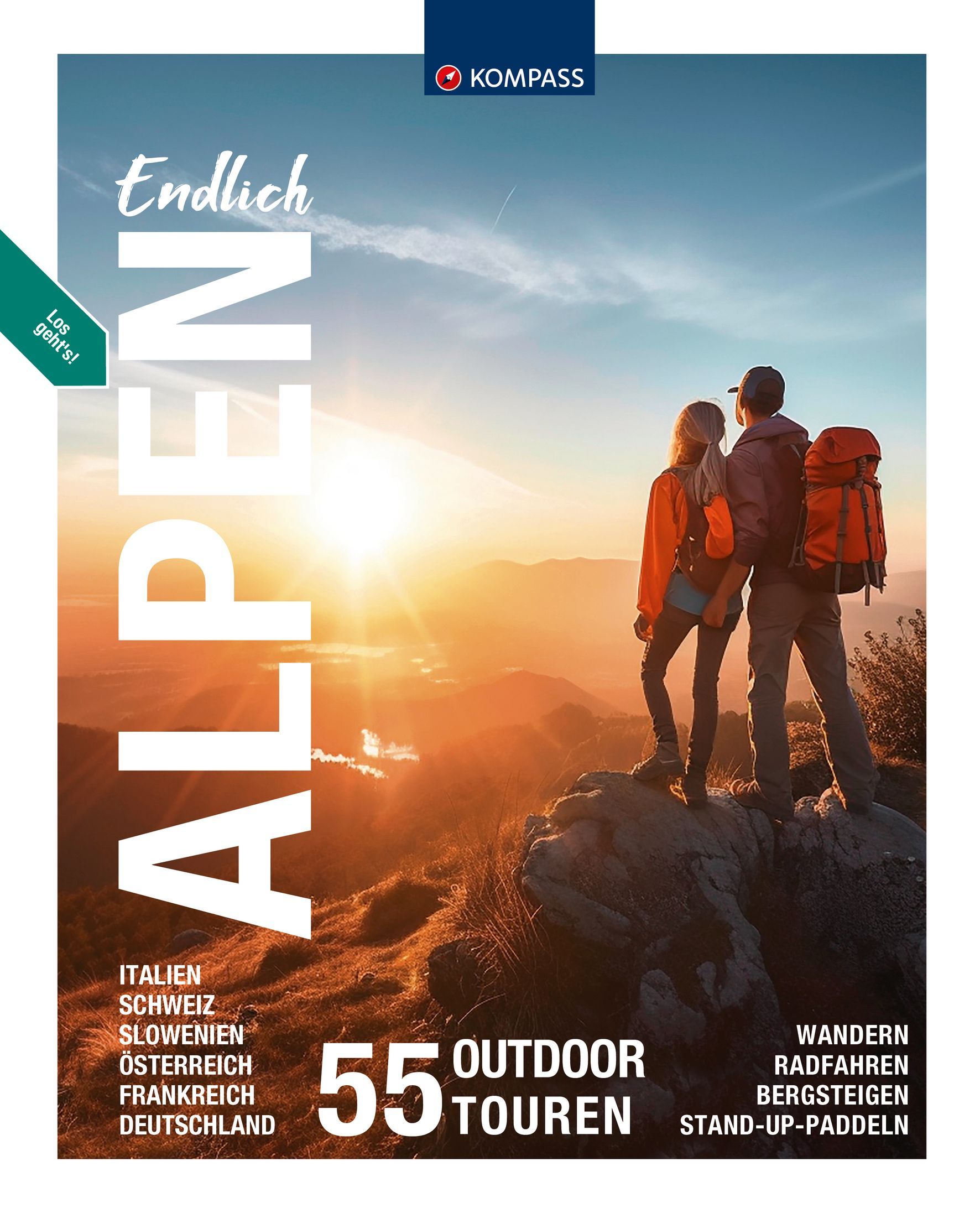 9783991540472 Cover Kompass Wanderführer Endlich Alpen 55 Outdoor Touren