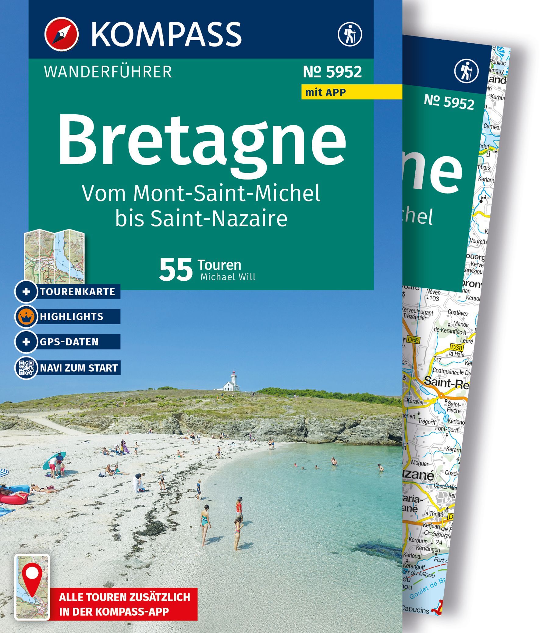Cover Wanderführer, Bretagne, Reiseführer, Kartenmaterial, Touren