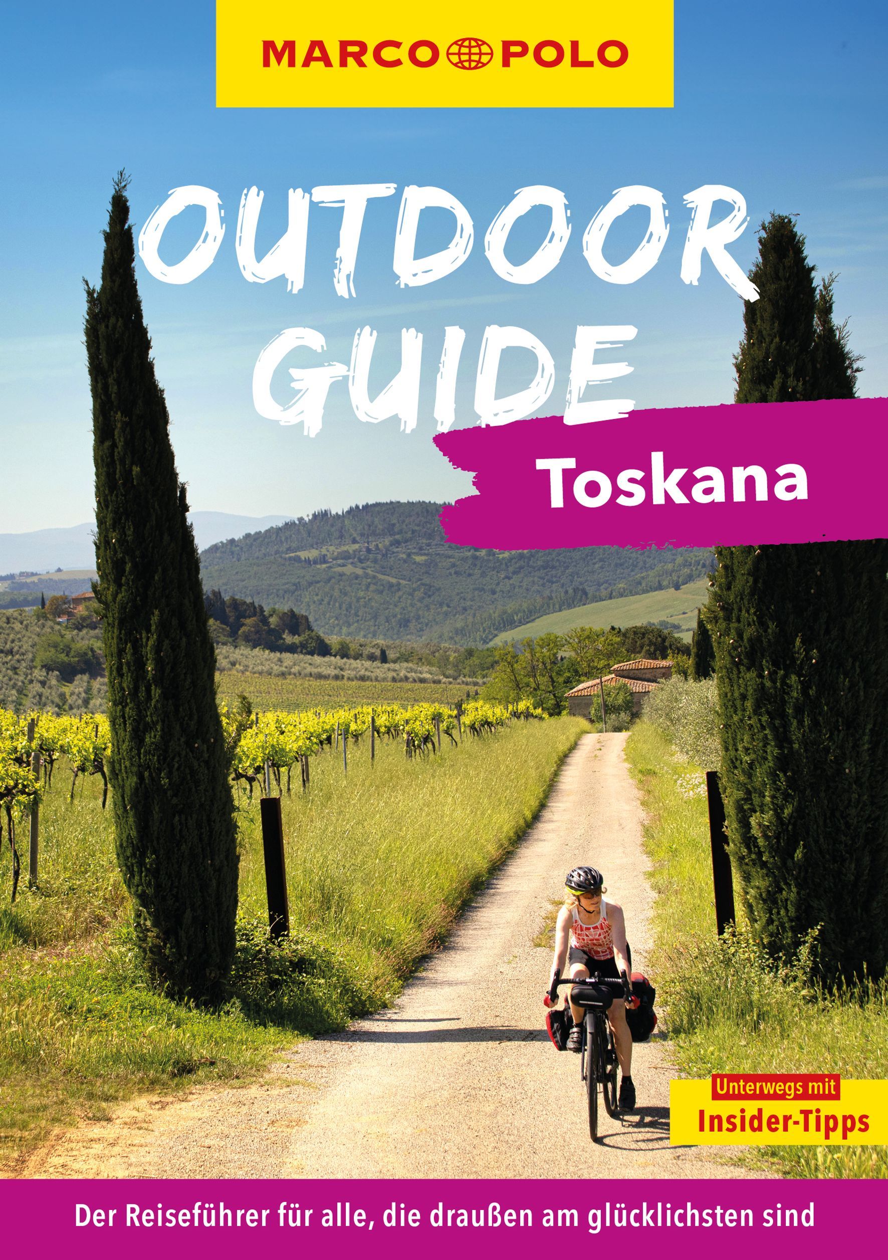 MARCO POLO OUTDOOR GUIDE Reiseführer Toskana Baum, Helm, Pfad, Person, Werbung