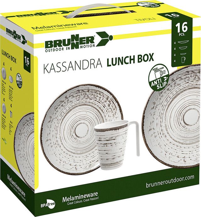 Lunchbox, Melaminwaren, Kassandra, Patinierte Muster, 16-teiliges Set, Lunchbox, Kassandra, Melaminware, Porzellanähnliches Muster, 16 Stück