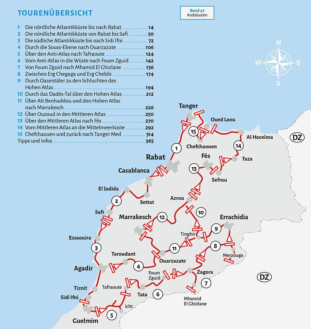 tourismus karte, küste marokko, radwege, rabat tangier, atlas küste