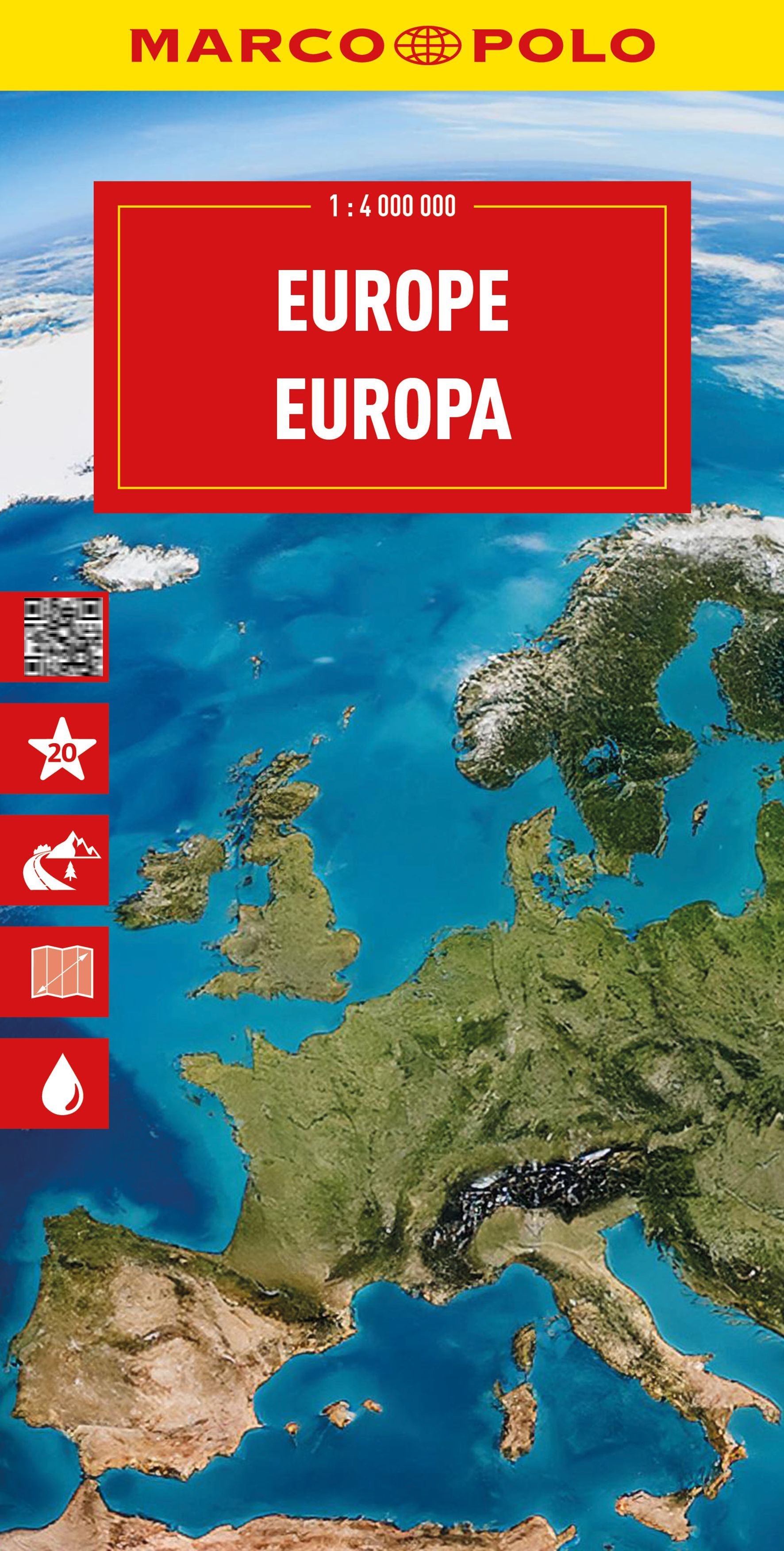 MARCO POLO Reisekarte Europa 1:4 Mio. Land, Natur, Draußen, Halbinsel, Meer