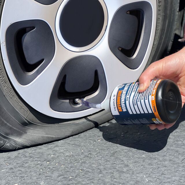 reifendichtmittel, reifenpflege, lufterneuerung, felgendeckel, druckprüfung