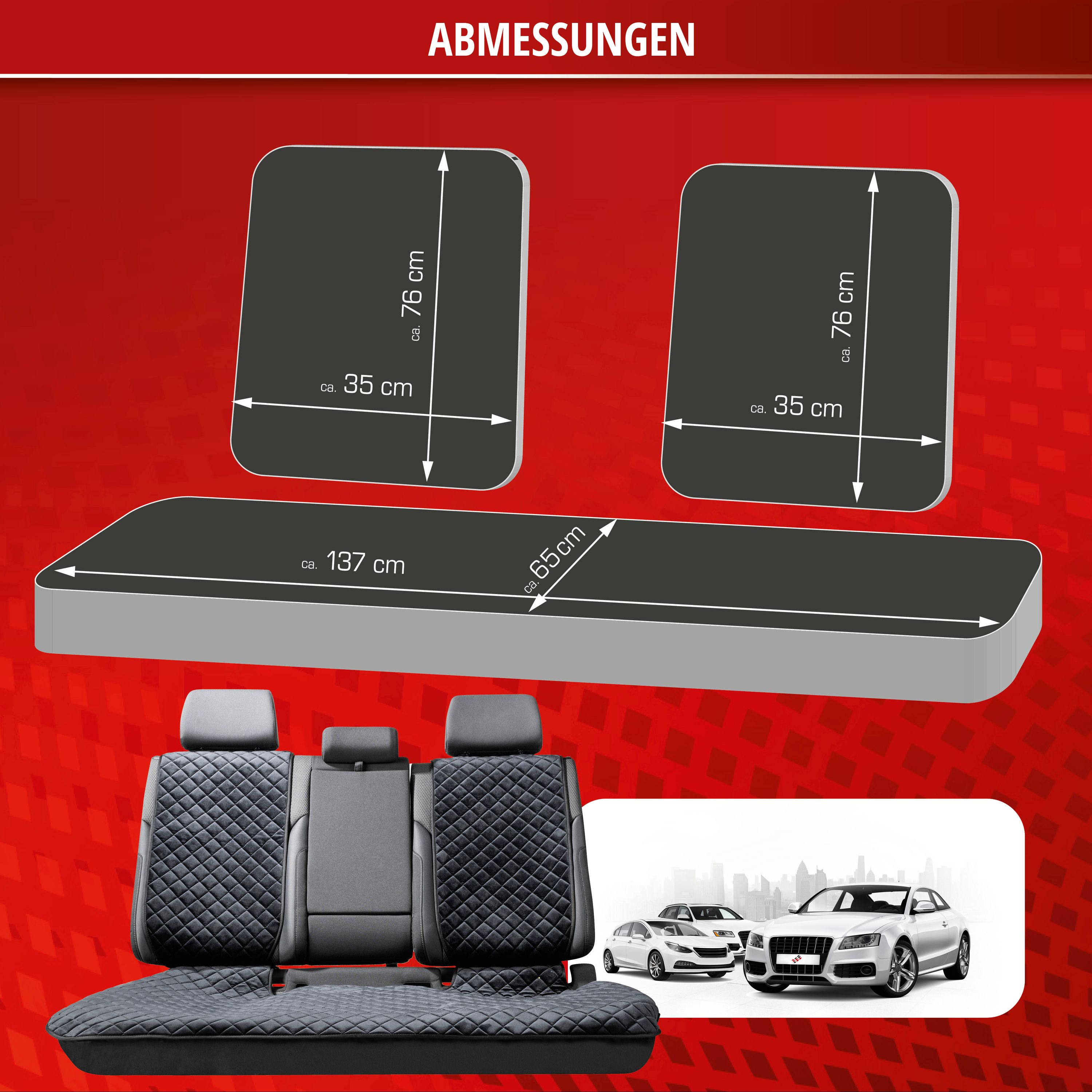 9001778139597_005 Sitzaufleger Comfortline Luxor, Rücksitzbank, Abmessungen der Einzelnen Teile