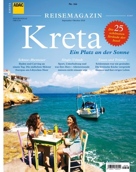 9783862072293YdCBhSROugByM Reisemagazin, ADAC , Kreta , Bucht, Schiff, Meer, Menschen am Tisch mit 2 Stühlen