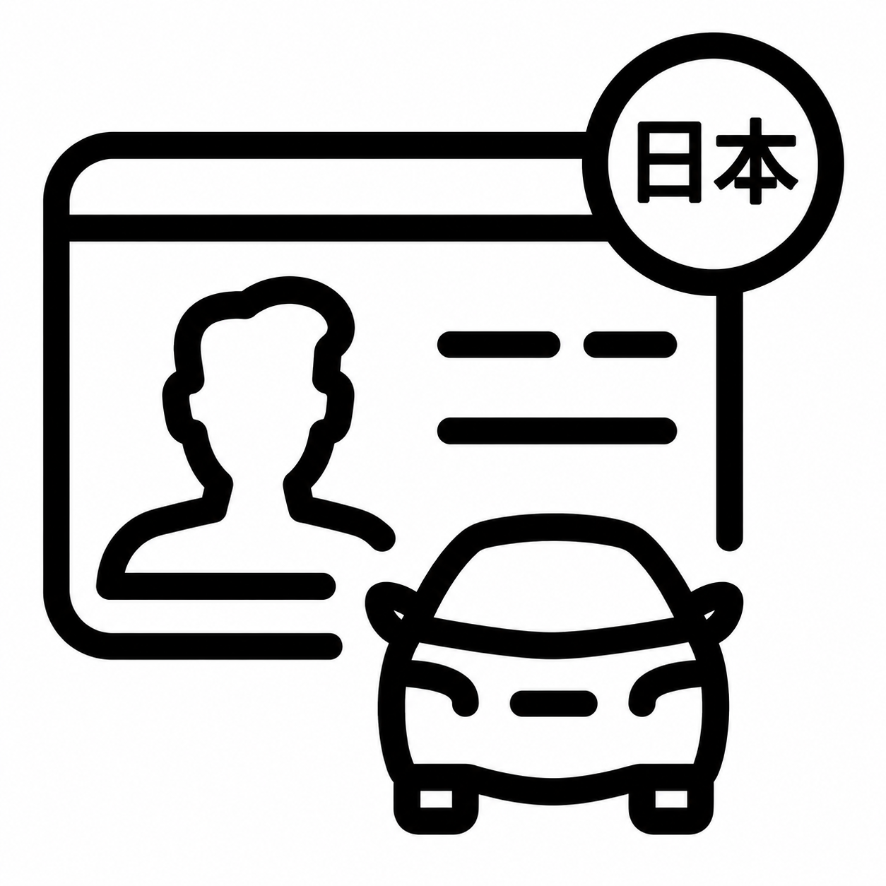 ID-Karte, Personalausweis, Auto, Schwarz-Weiß, Japanisch