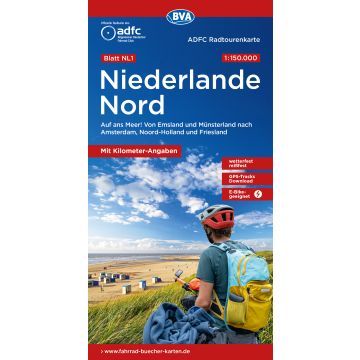 ADFC-Radtourenkarte NL1 Niederlande Nord Werbung, Plakat, Helm, Tasche