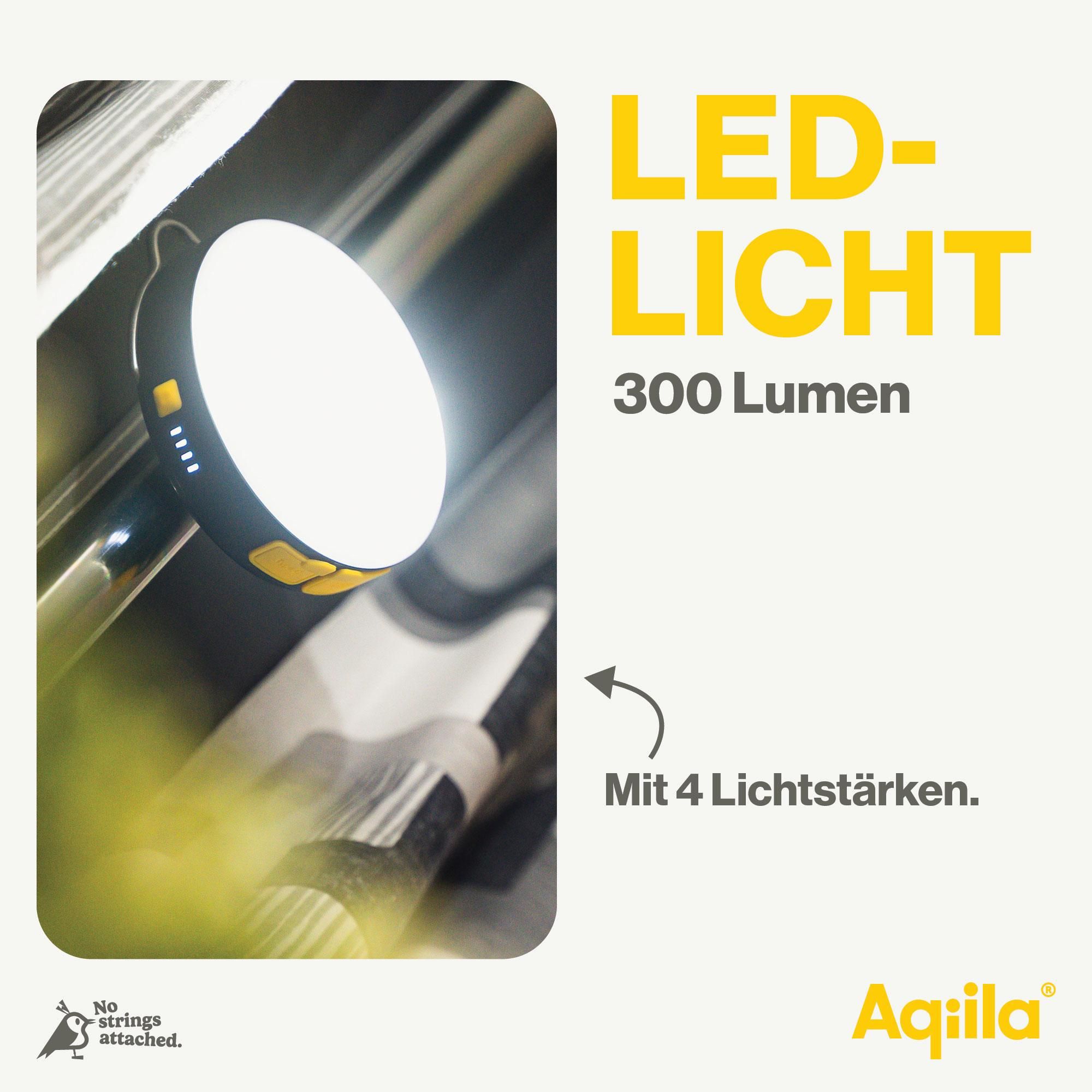 LED-Licht, 300 Lumen, 4 Lichtstärken, kugelförmig, gelb-akzent