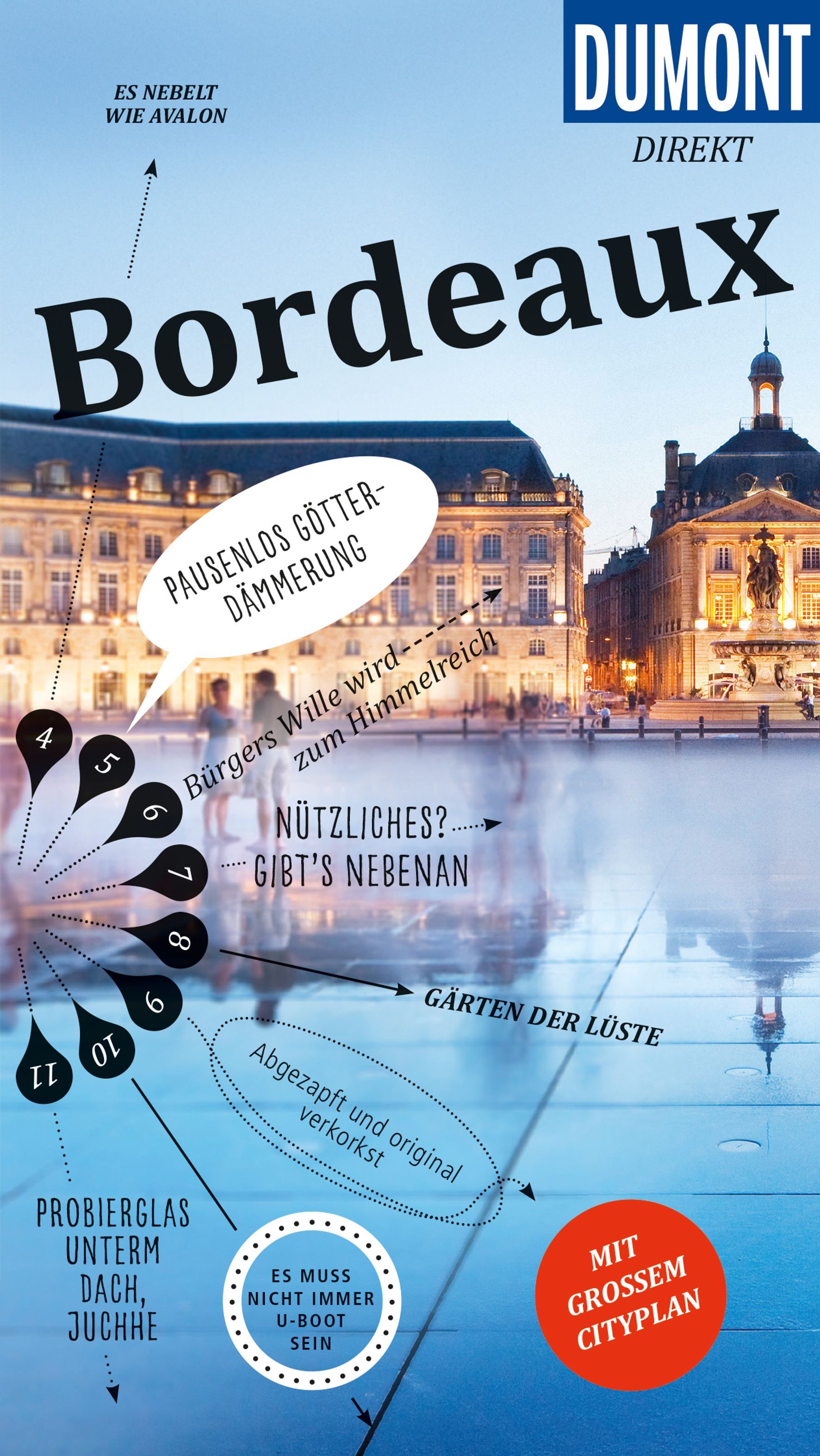 DuMont direkt Reiseführer Bordeaux Werbung, Plakat, Veröffentlichung, Gebäude, Buch