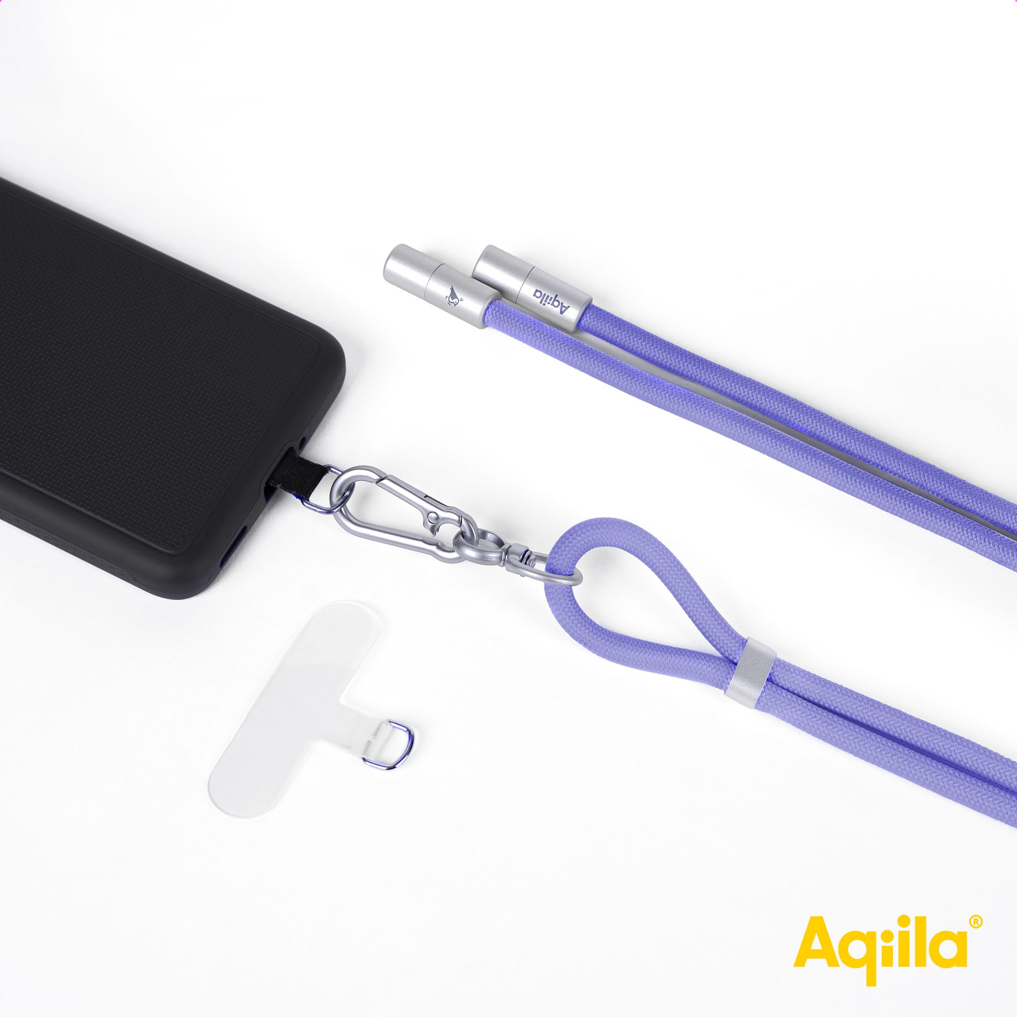 Powerbank, Lanyard, Lila, USB-C, Kabel