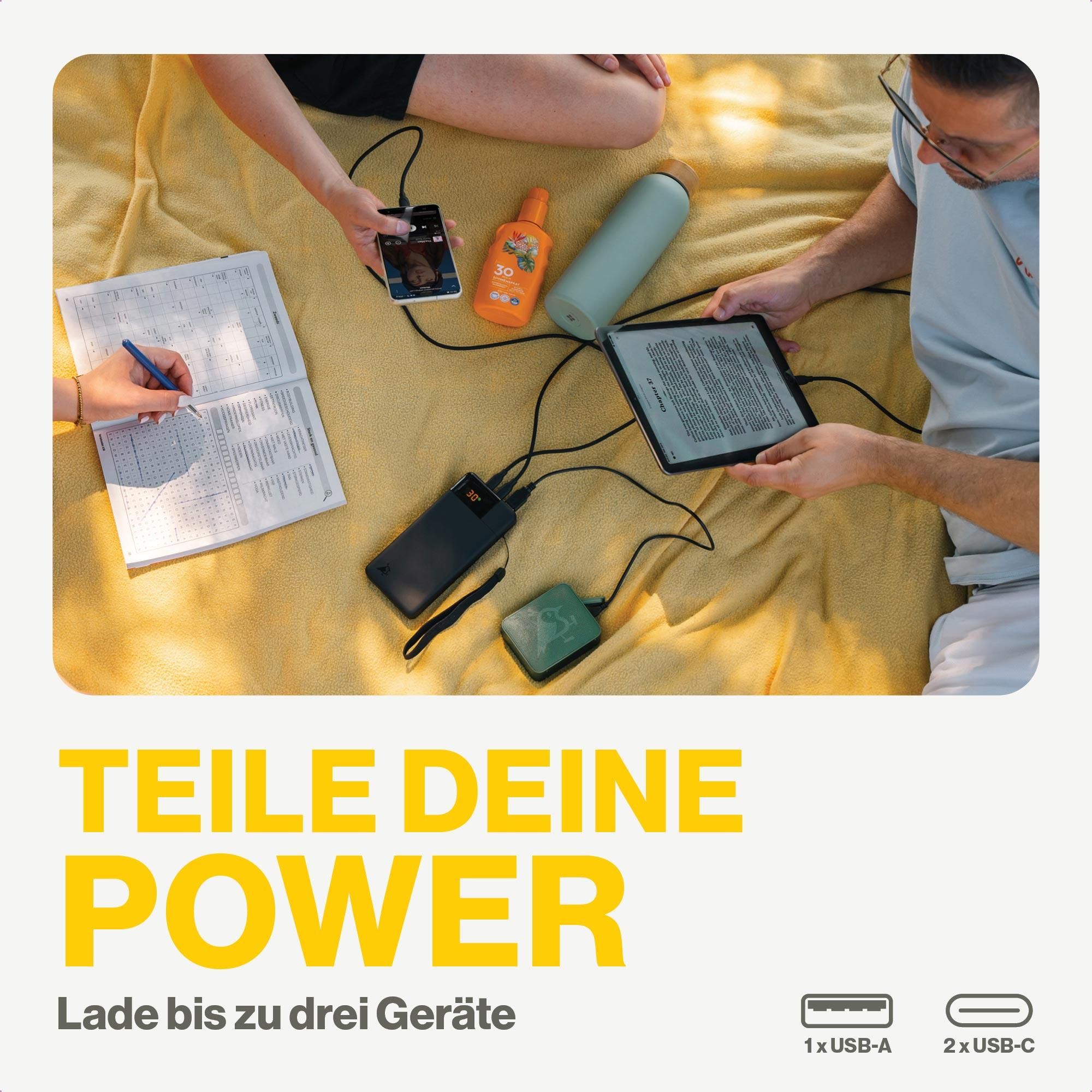 Powerbank, Ladegerät, USB-C, USB-A, Tablet-Reader