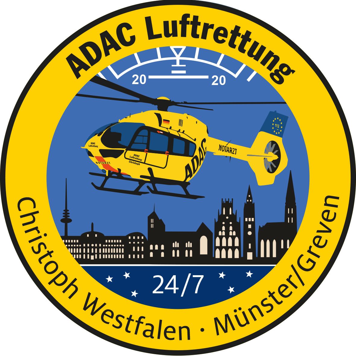 Fanpatch_CHR_Westfalen_LY1 Fanpatch ADAC Luftrettung Christoph Westfalen