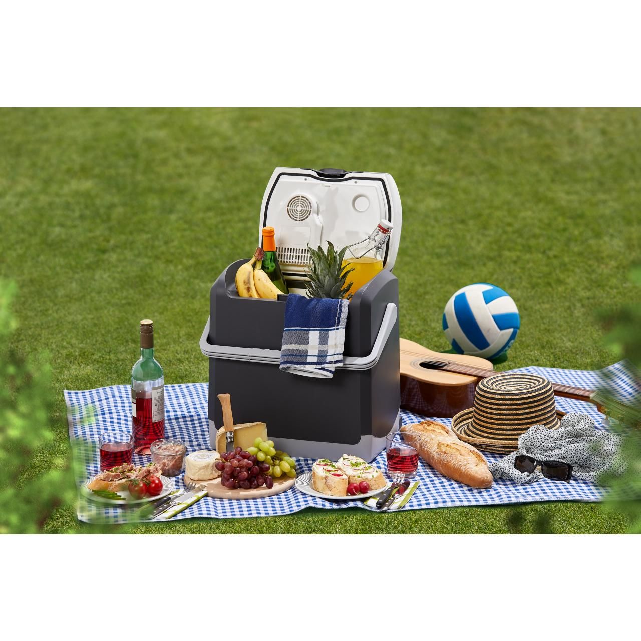 Web-Anwendung-1-4038373013651_Kuhlbox-KK-20_Web-Anwendung-1 Kühlbox, Picknickdecke, Wiese, Lebensmittel