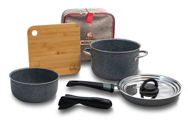 BEAVER BRAND Kochgeschirr Set Indukoch 7-tlg. Kochtopf, Kochgeschirr, Topf