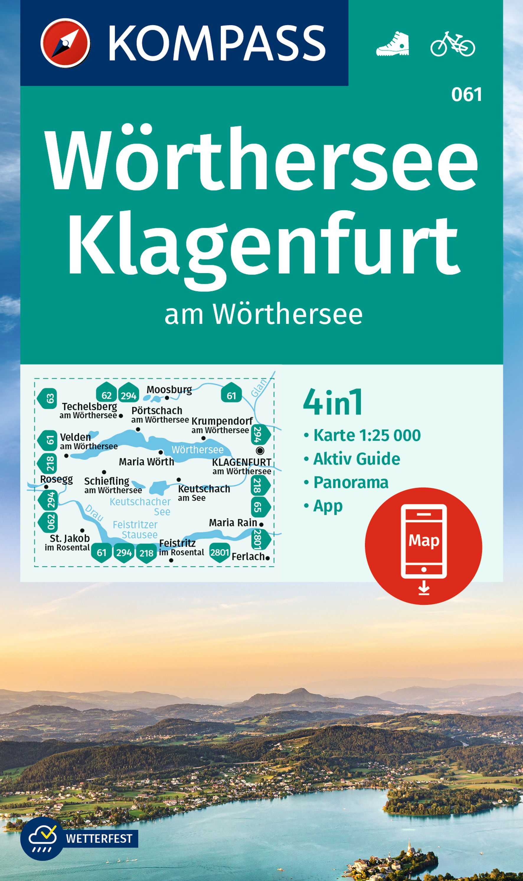 9783991215103 Cover Kompass Wanderkarte Wörthersee, Klagenfurt