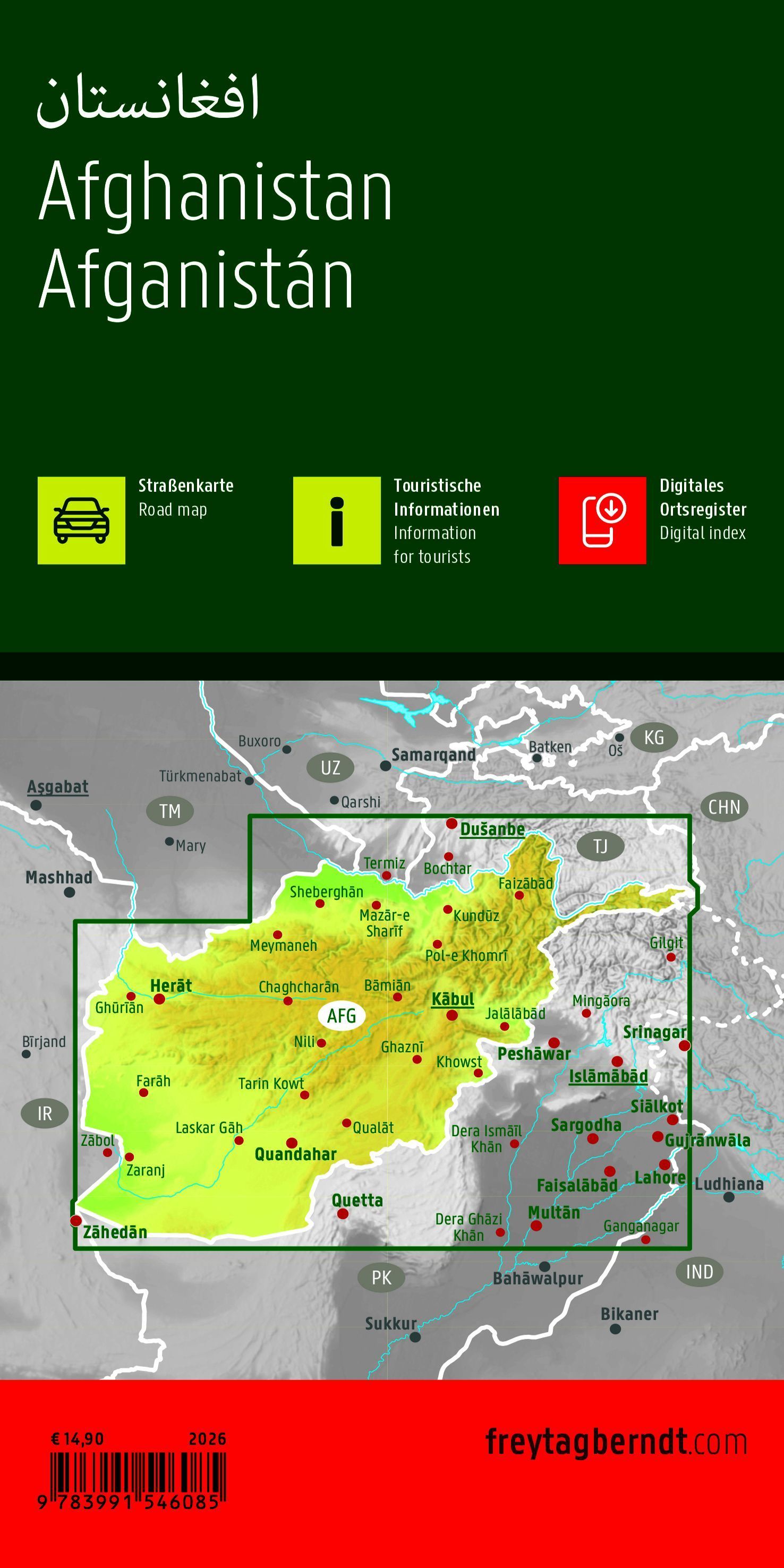 Afghanistan, Karte, Topografisch, Landkarte, Grenzen