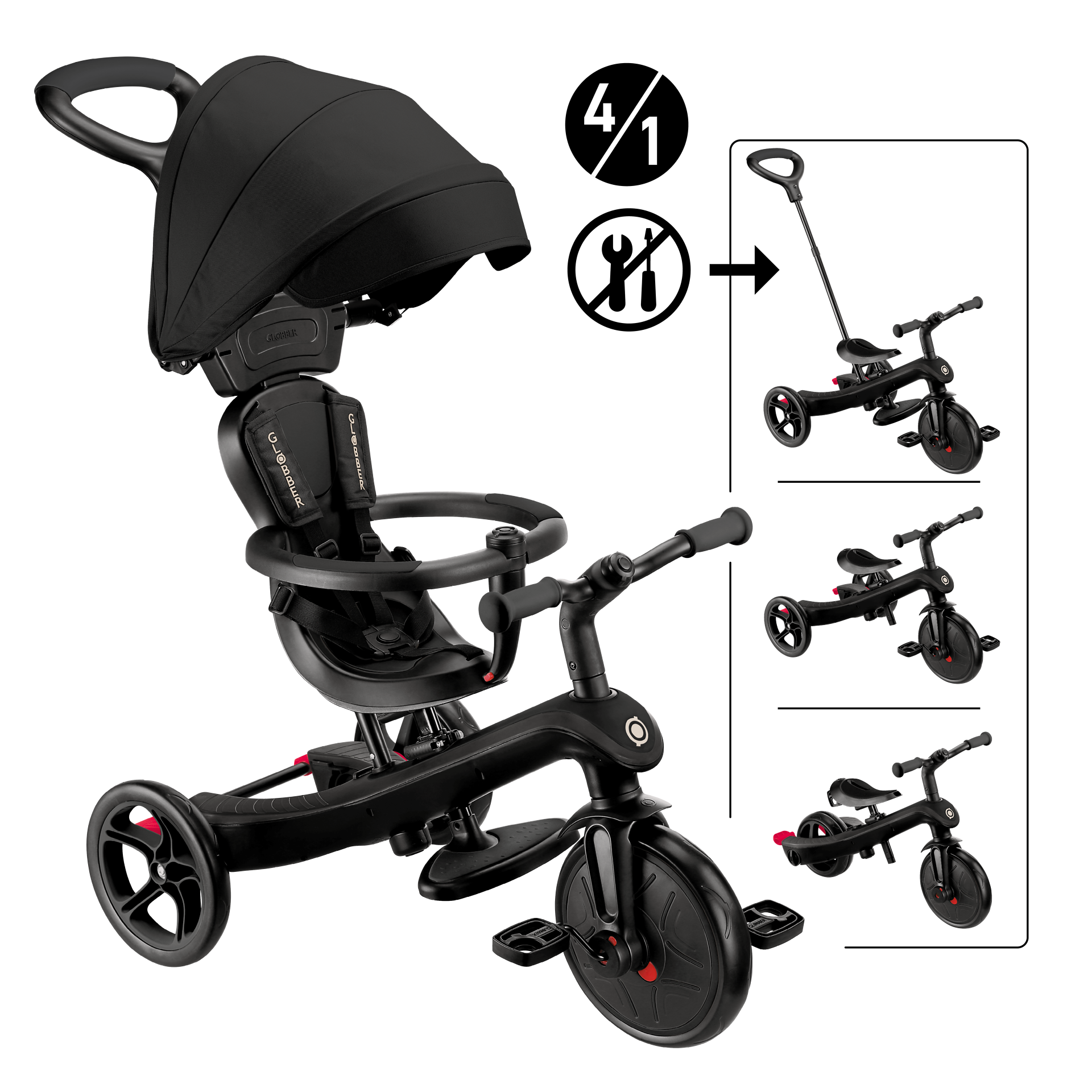 Transport, Fahrzeug, Kinderroller, Dreirad, Schwarz, Rad