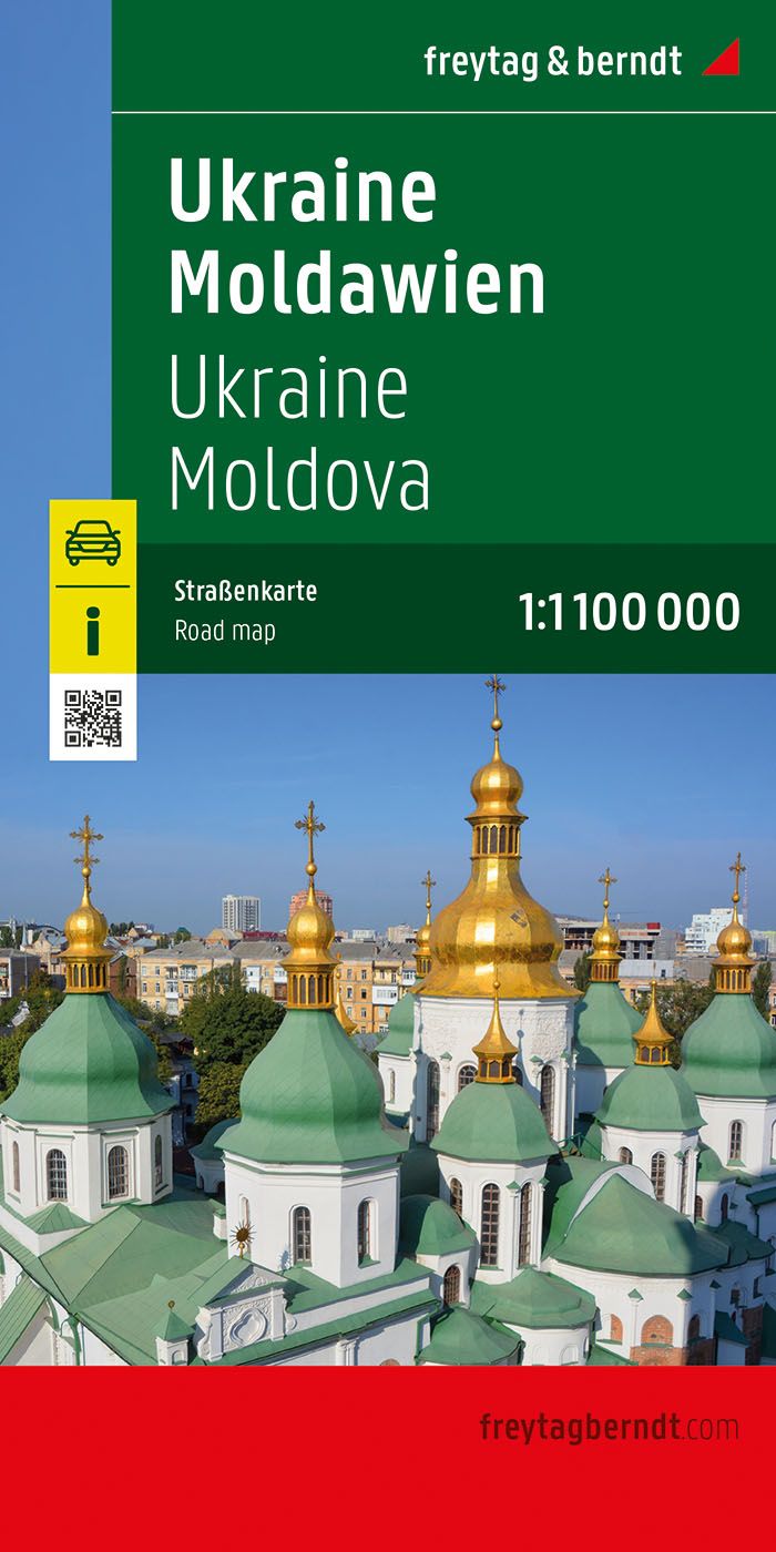 Ukraine - Moldawien, Straßenkarte 1:1.000.000, f&b Gebäude, Kuppel, Werbung, Plakat, Turm,