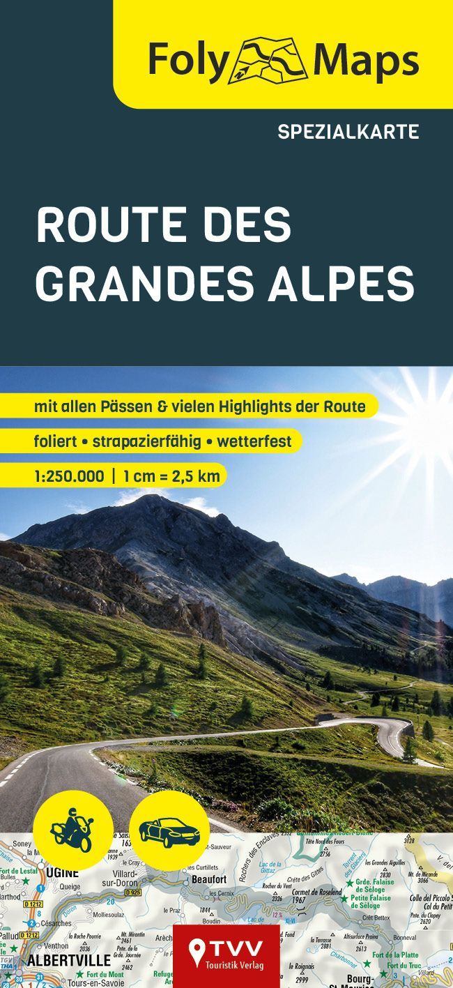 FolyMaps Route des Grandes Alpes Spezialkarte Werbung, Plakat, Draußen, Natur,